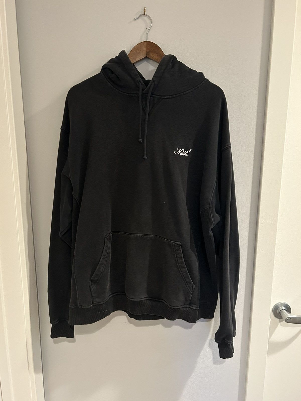 image of Kith Logo Hoodie in Black, Men's (Size XL)