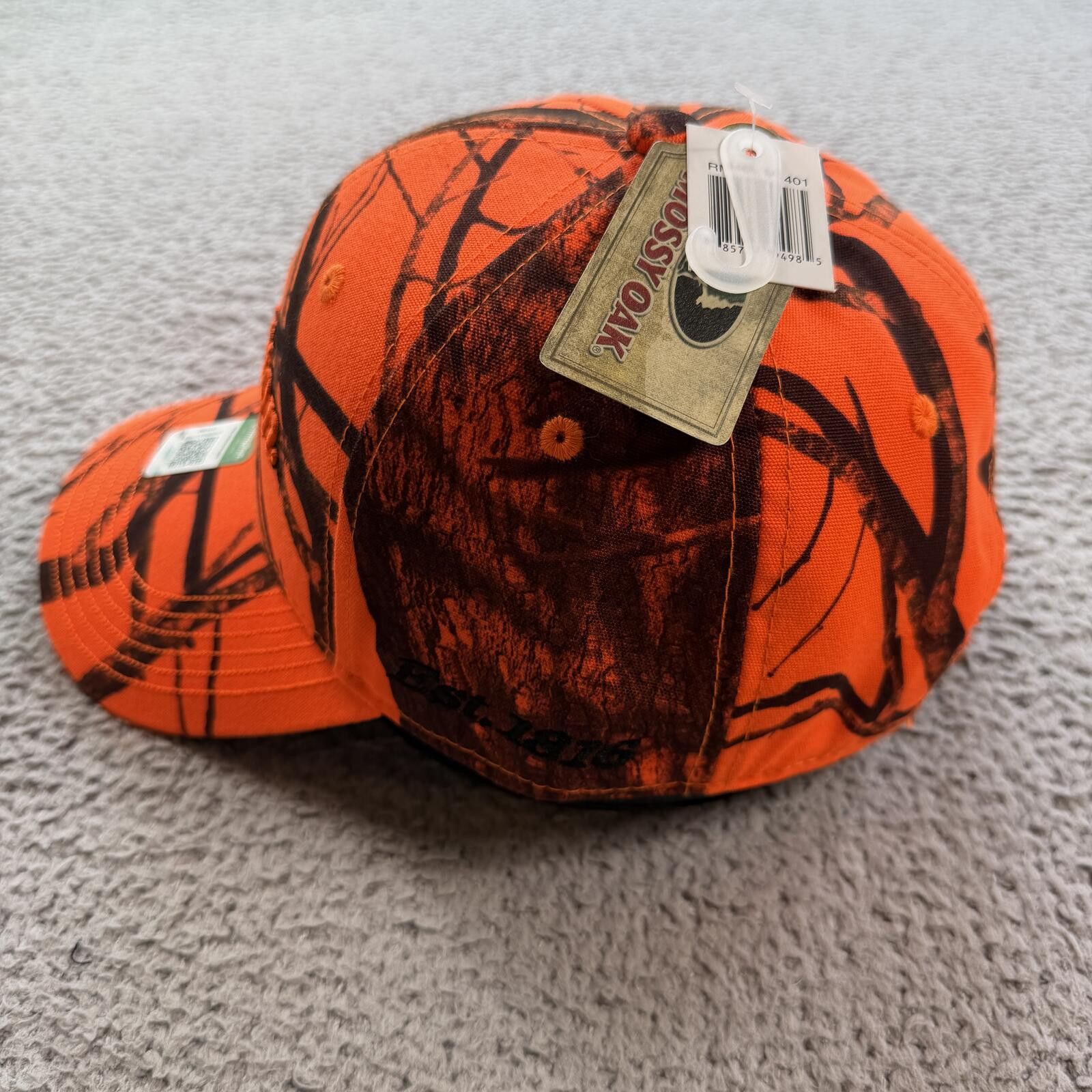 Mossy Oaks Remington Mossy Oak Orange Camo Hat Cap Adjustable Strap NWT Size ONE SIZE - 2 Thumbnail