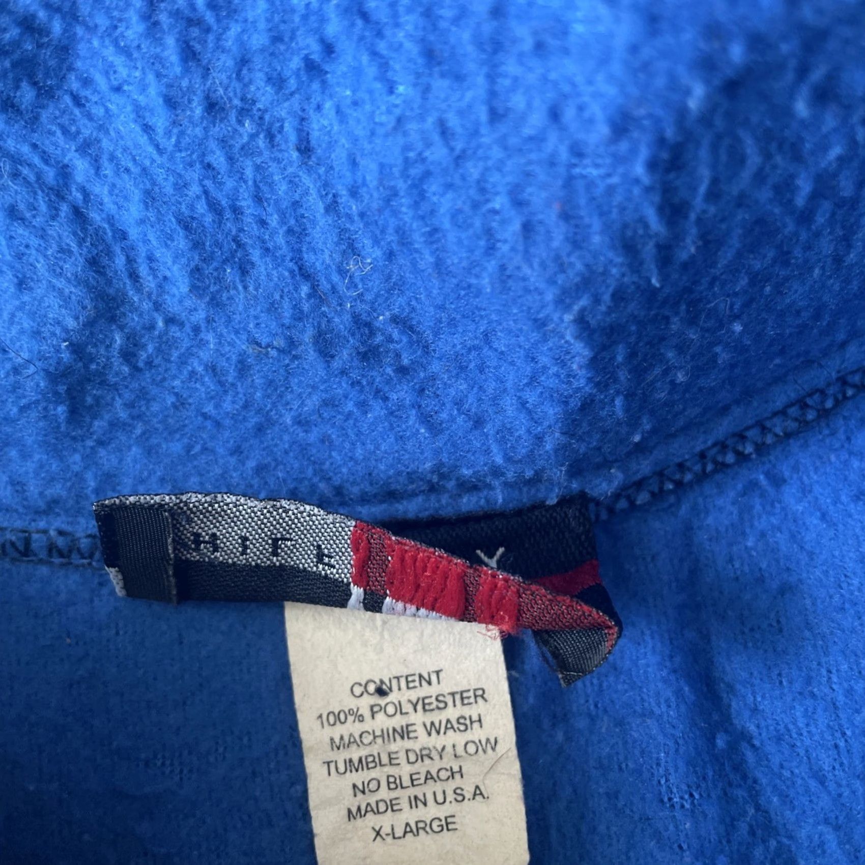 Tommy Hilfiger VTG Tommy Hilfiger 1/4 Zip Sweater Men’s XL Fleece Pullover Blue Sweatshirt Mock Neck Zip Team USA Flag Logo 90s Vintage Mens Size US XL / EU 56 / 4 - 4 Thumbnail