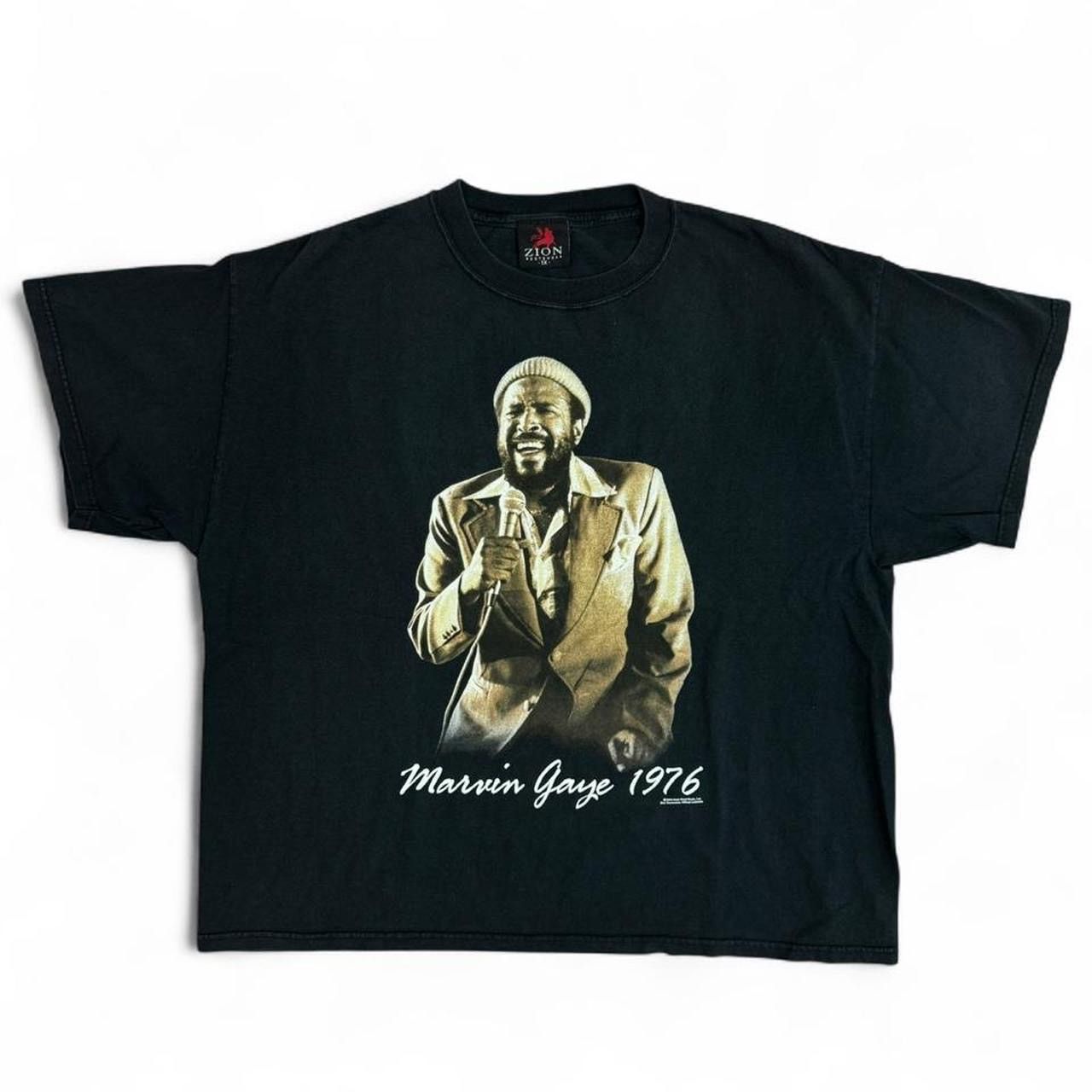 Zion Rootswear Vintage 2004 Marvin Gaye "1976" music concert black t-shirt. Size US XL / EU 56 / 4 - 1 Thumbnail
