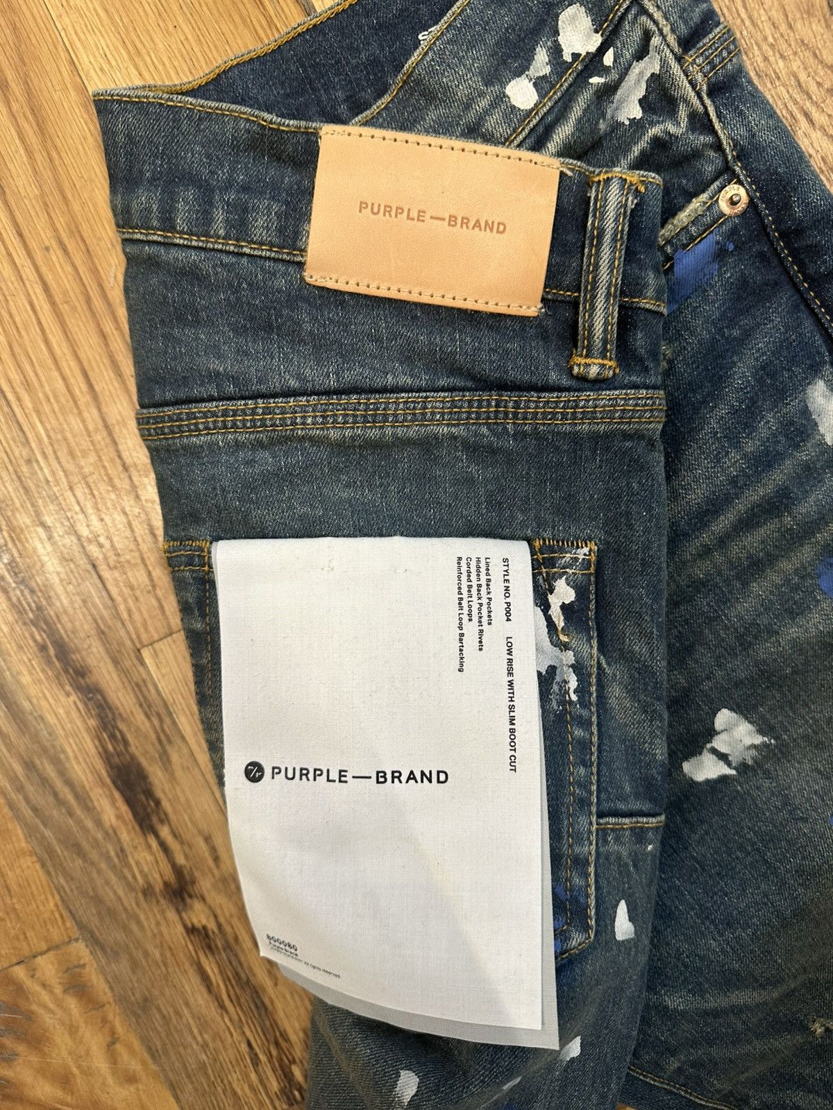 Purple Brand Purple Brand Paint Splatter Dark Blue Denim Jeans Size 31 Size US 31 - 4 Thumbnail