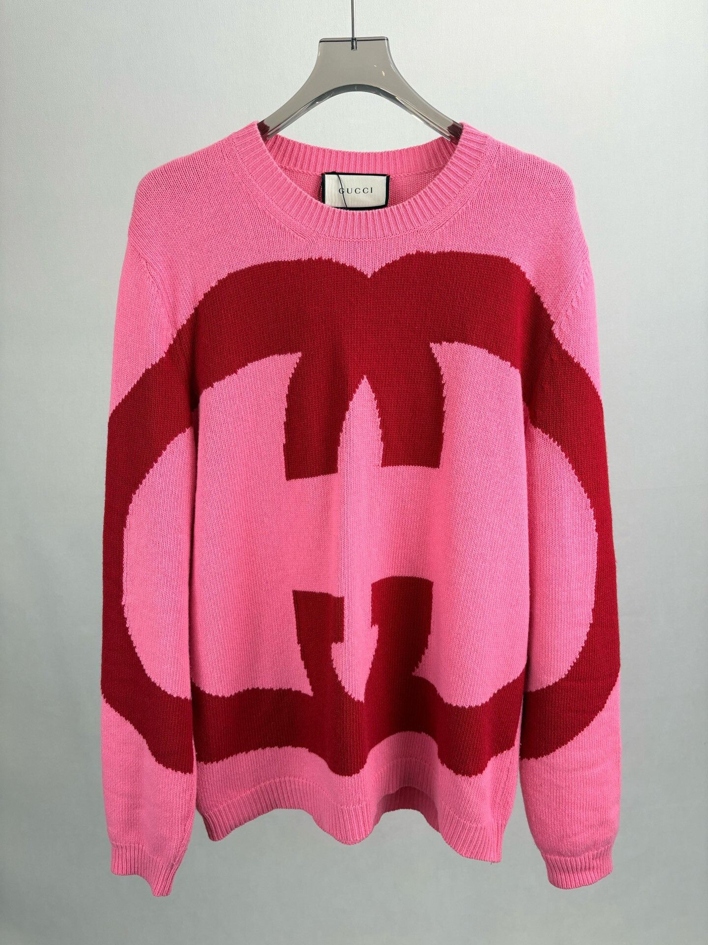 Gucci Gucci Pink Logo Wool Sweater Size XL / US 12-14 / IT 48-50 - 1 Thumbnail