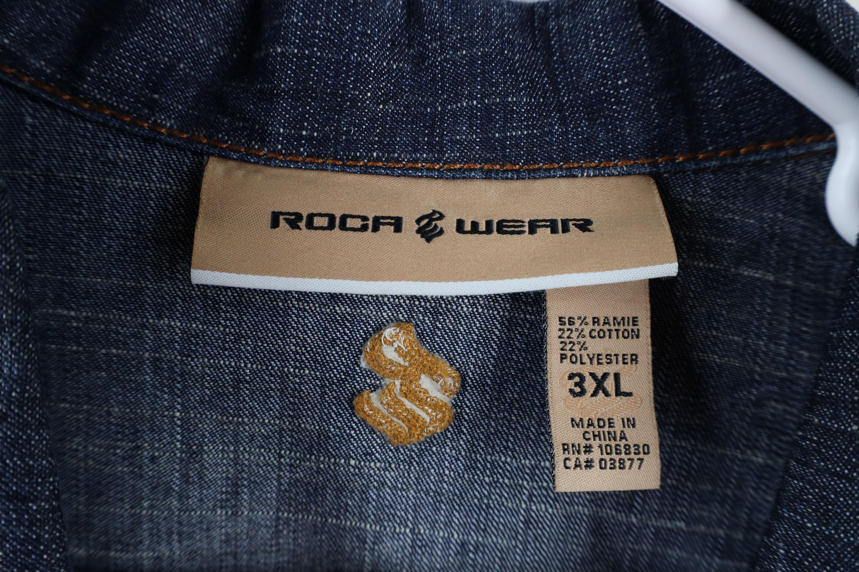 Rocawear × Vintage Vintage Rocawear Out Baggy Chainstitch Denim Bomber Jacket Size US XXL / EU 58 / 5 - 9 Thumbnail