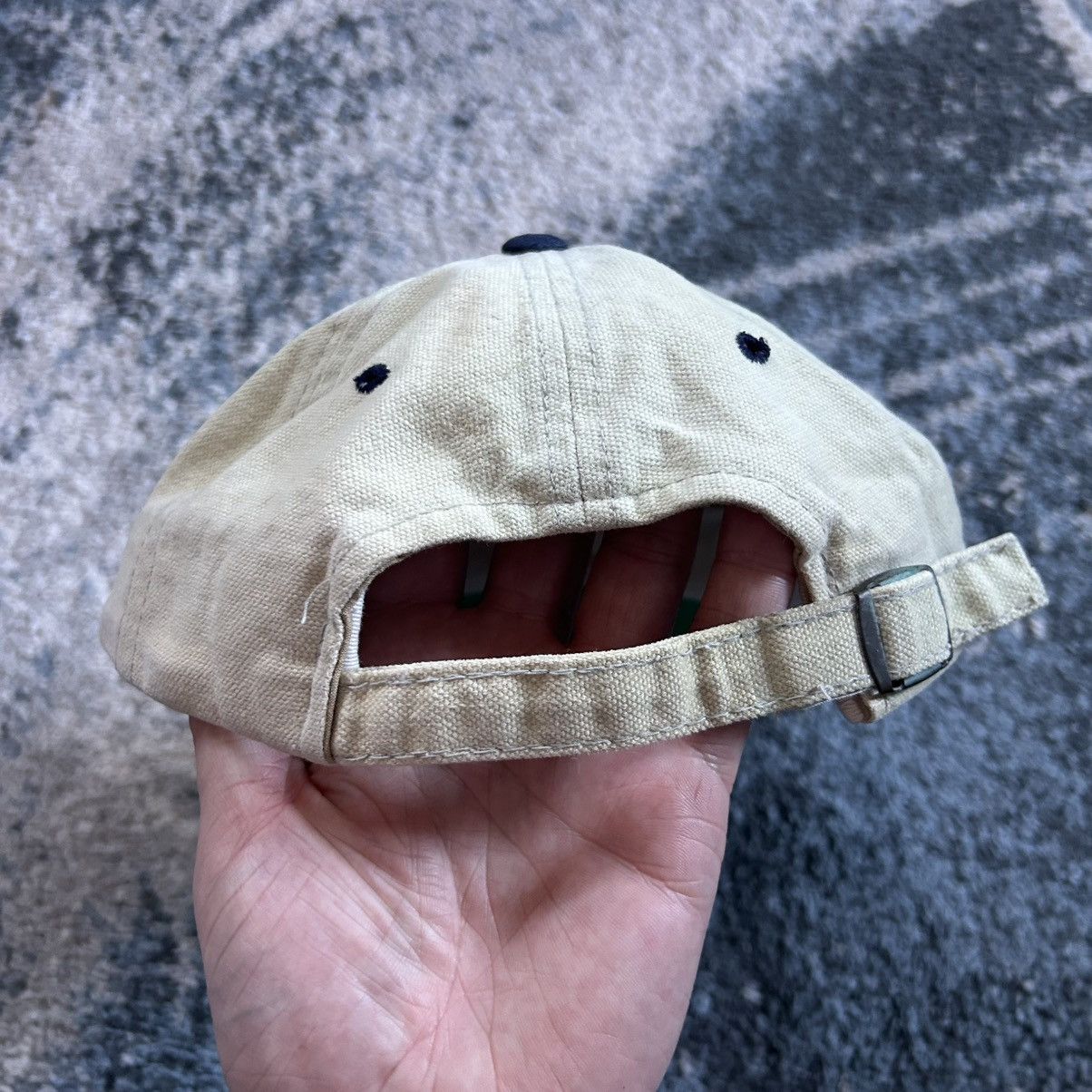 Vintage 80s UVA ViRGiNiA CAVALiERS WOVEN CANVAS DAD CAP CREAM NAVY Size ONE SIZE - 4 Thumbnail