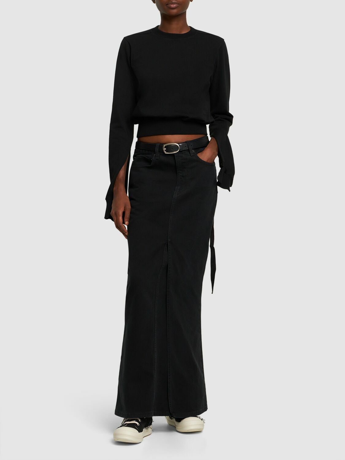 Rick Owens Drkshdw Rick Owens Drkshdw Cotton Jersey Cropped Sweatshirt Size M / US 6-8 / IT 42-44 - 1 Thumbnail