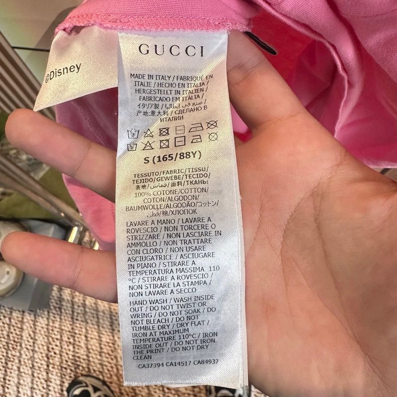 Gucci Gucci Pink Mickey Mouse belt short sleeves 2501-Nextarrow Size US S / EU 44-46 / 1 - 4 Thumbnail