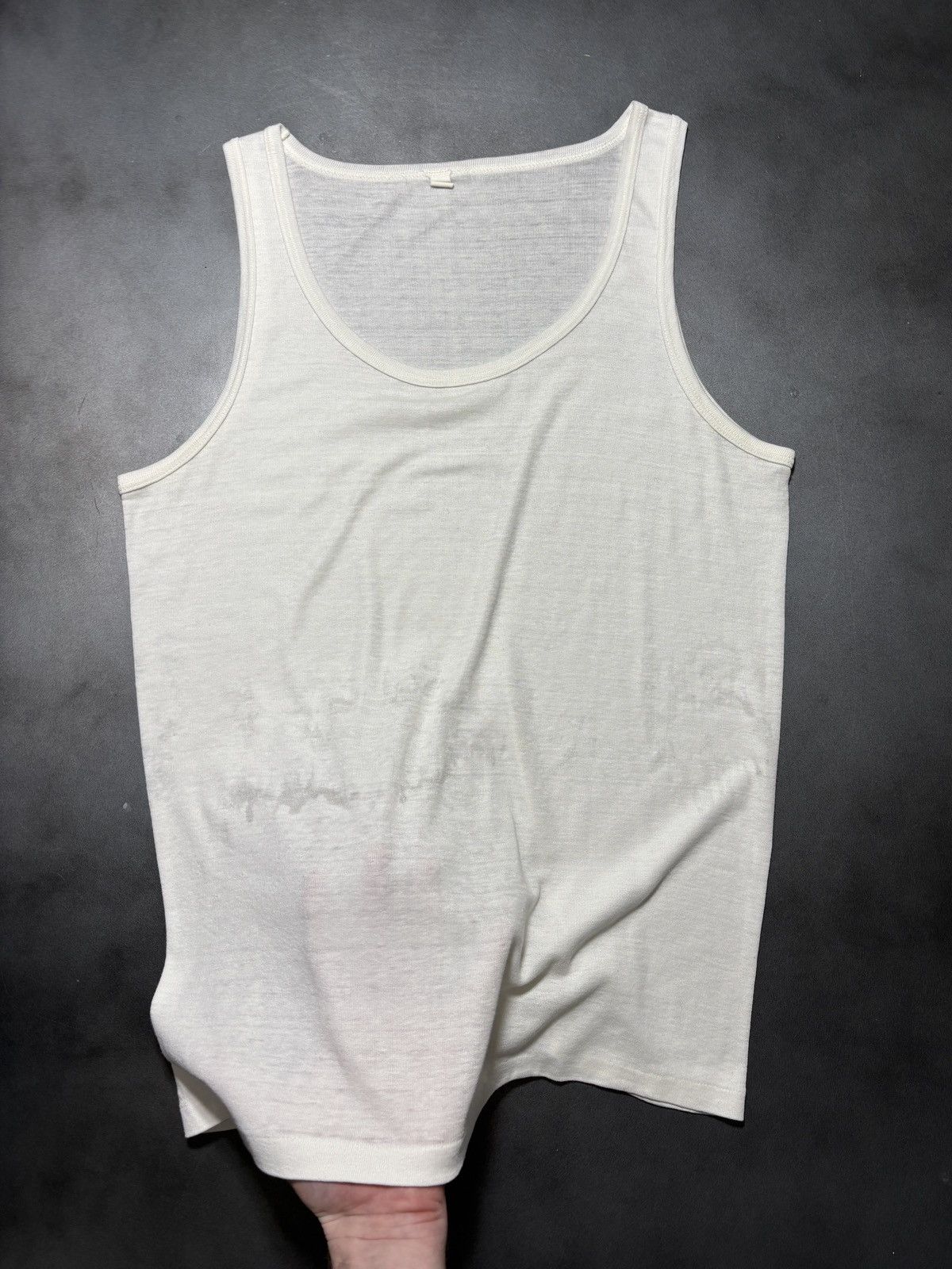Vintage 1970s Military Undershirt Thrash Vintage Paper Thin Tank Top Size US XL / EU 56 / 4 - 1 Thumbnail
