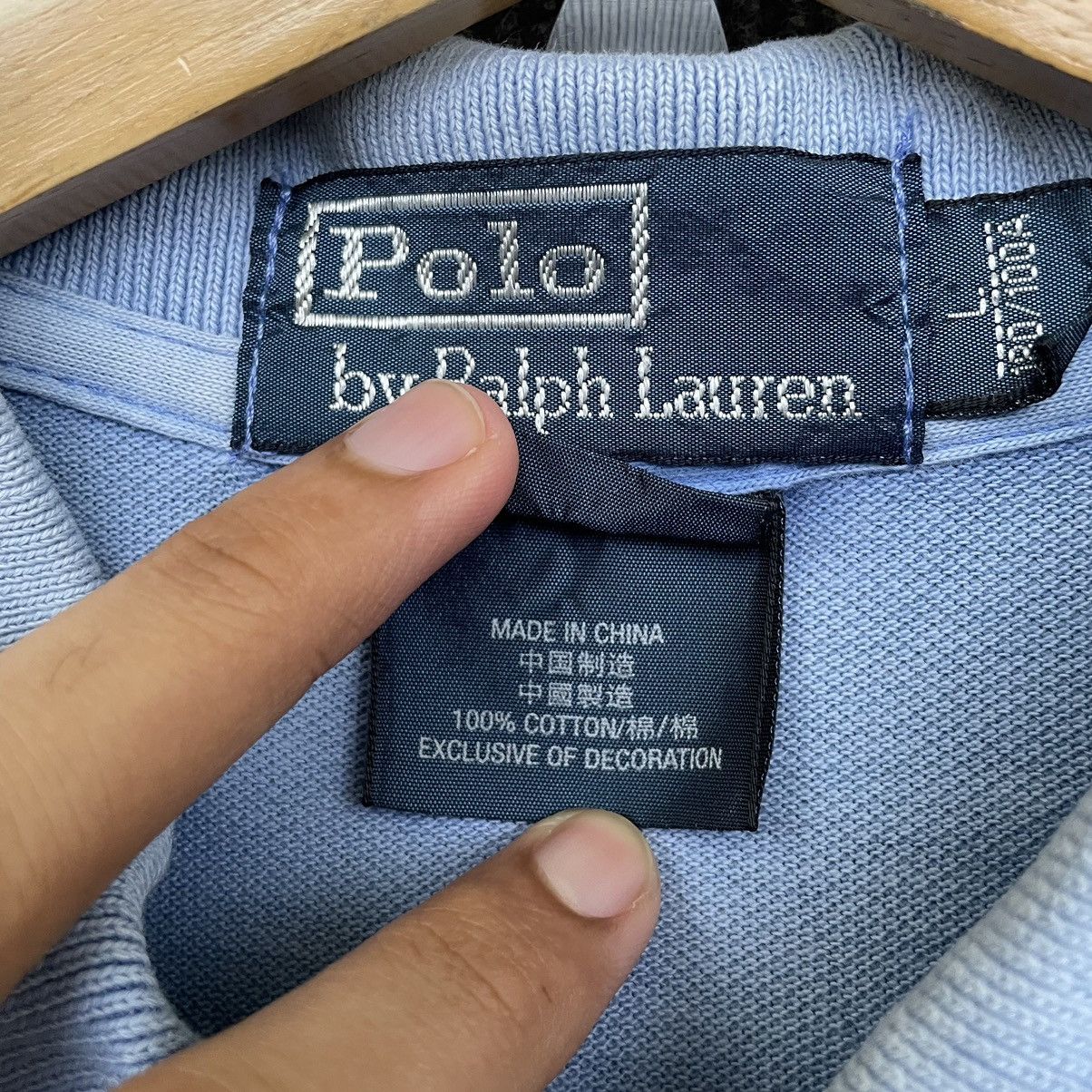 Polo Ralph Lauren × Ralph Lauren × Vintage Vintage Polo RL Embroidered Big Pony Faded Blue Polo T Size US L / EU 52-54 / 3 - 6 Thumbnail