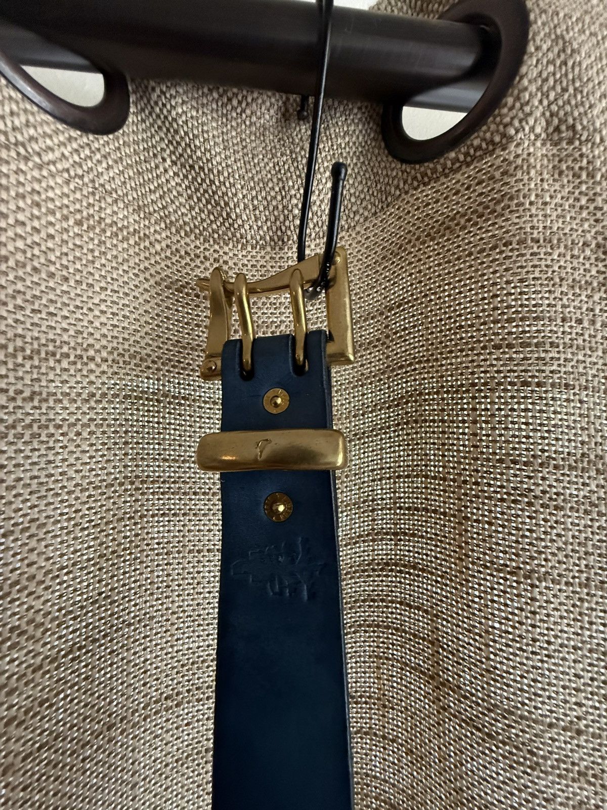 Other 1.5" Indigo Leather Japanese Double Prong Quick Release Belt Size 32 - 2 Thumbnail