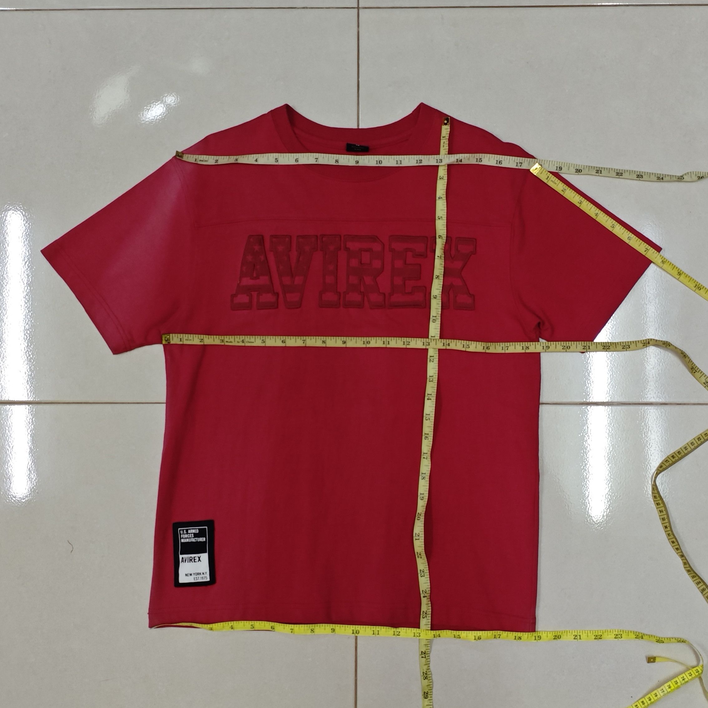 Avirex 90s AVIREX Embroidered Big Logo Red M Tee Size US M / EU 48-50 / 2 - 15 Thumbnail