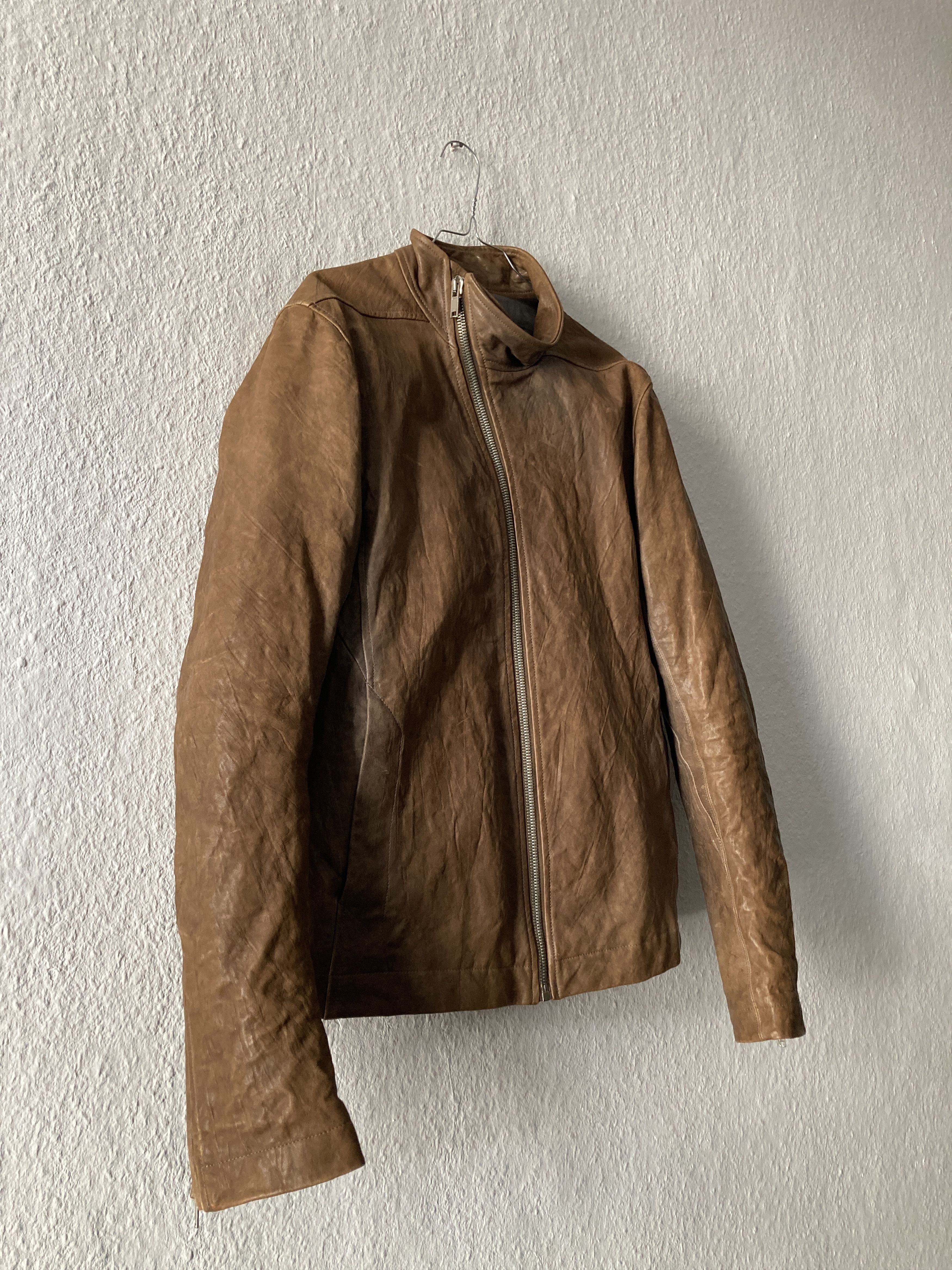 Rick Owens F/W 09 “CRUST” Hammered Lamb Mollino Leather Jacket Dust L Size US L / EU 52-54 / 3 - 6 Thumbnail