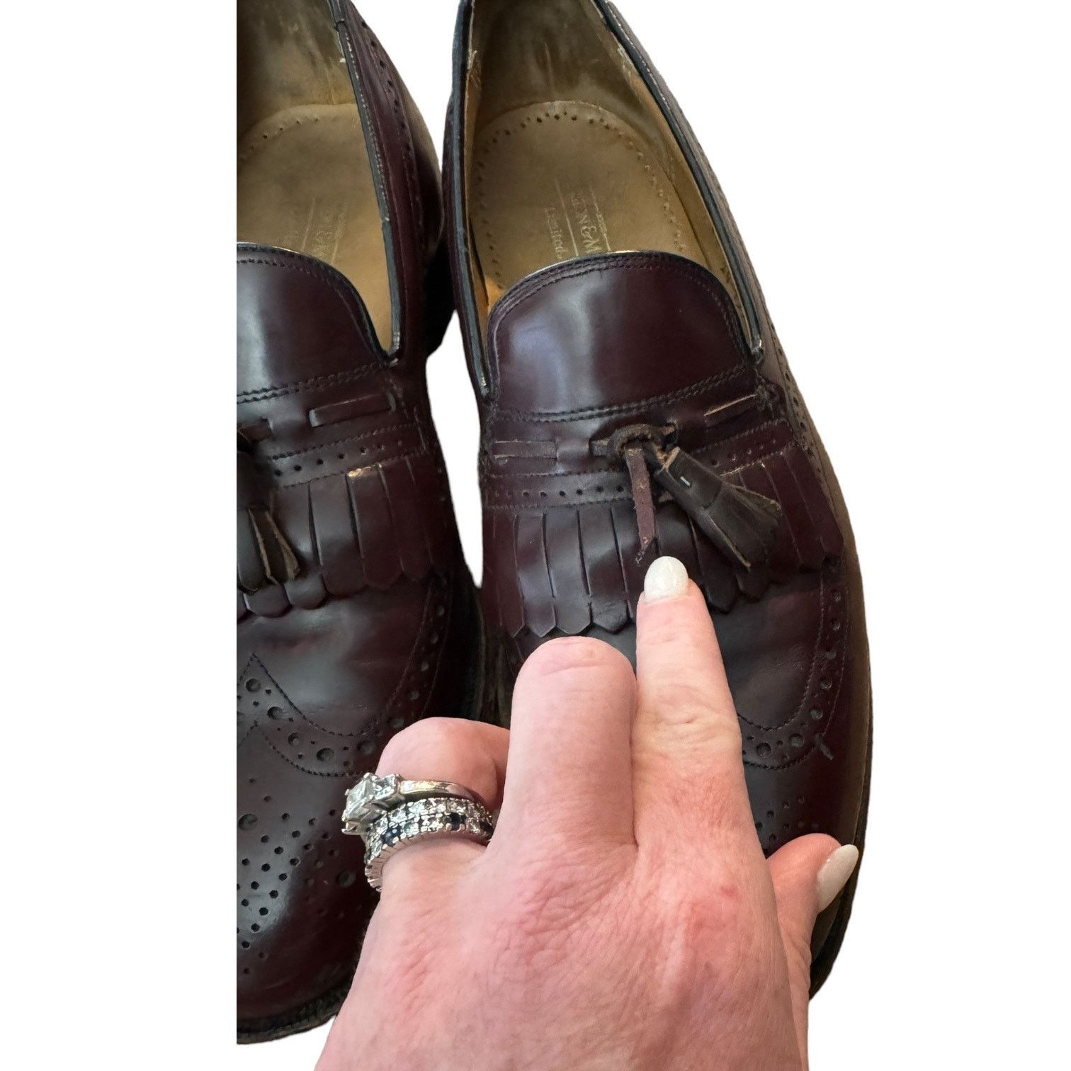 Johnston & Murphy Johnston Murphy LE Burgundy Leather Wingtip Shoes 10 Size US 10 / EU 43 - 12 Thumbnail