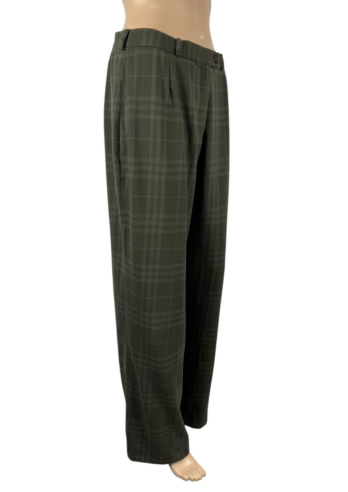 Burberry Burberry Vintage Wool Checkered Pants Wide Leg size UK10 Size 28" / US 6 / IT 42 - 3 Thumbnail