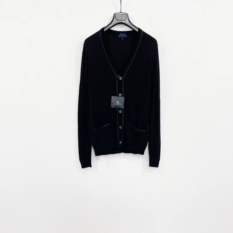 Lanvin Lanvin Black Wool Men's Long Sleeve Cardigan 0089 Size US XS / EU 42 / 0 - 1 Thumbnail