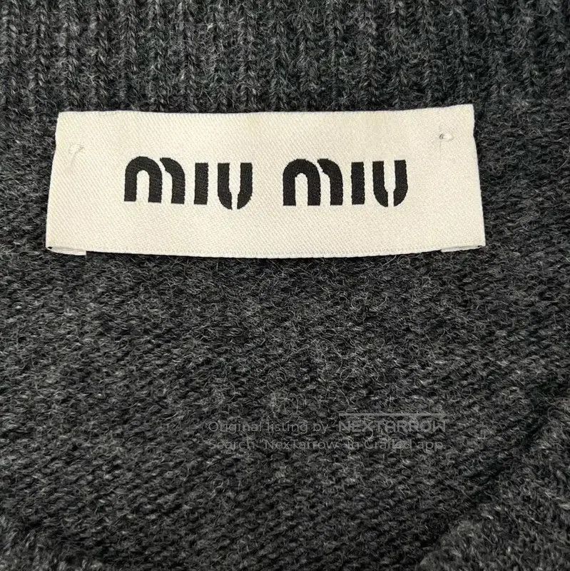 Miu Miu Miu Miu Gray Cotton Long Sleeve Sweater . Size M / US 6-8 / IT 42-44 - 5 Thumbnail