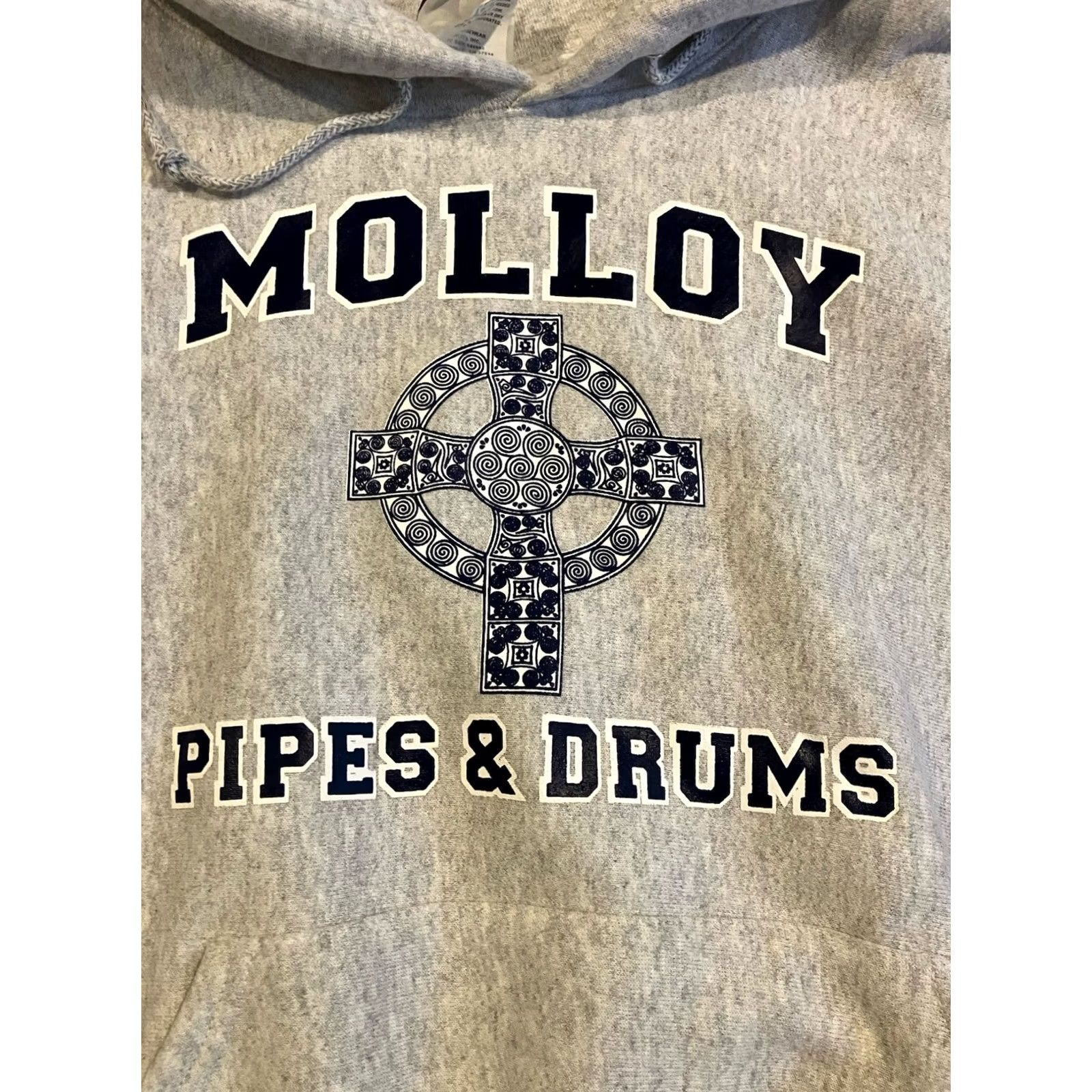 Lee VINTAGE Lee Molloy College Pipes and Drums Hoodie Sweatshirt Large L Gray Men Pullover Size US L / EU 52-54 / 3 - 3 Thumbnail