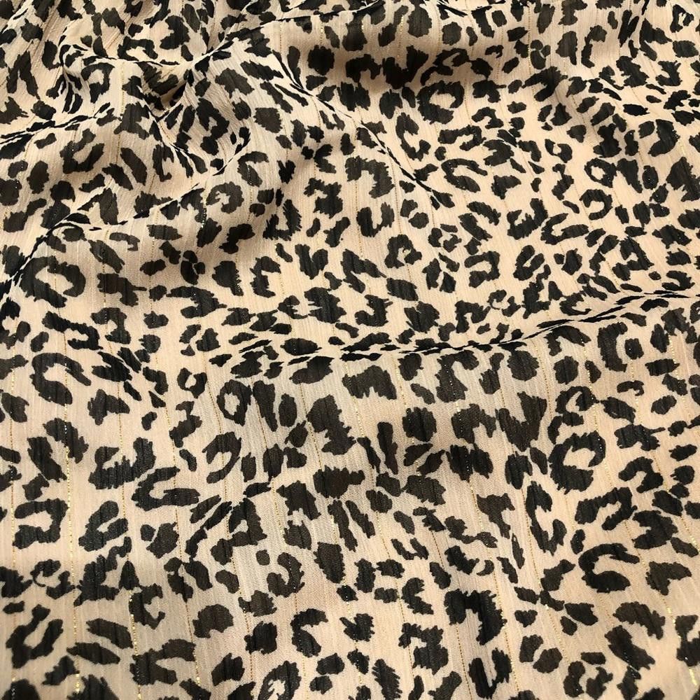 Designer Leopard Print Gathered Flowing Mini Skirt Size 28" / US 6 / IT 42 - 2 Thumbnail