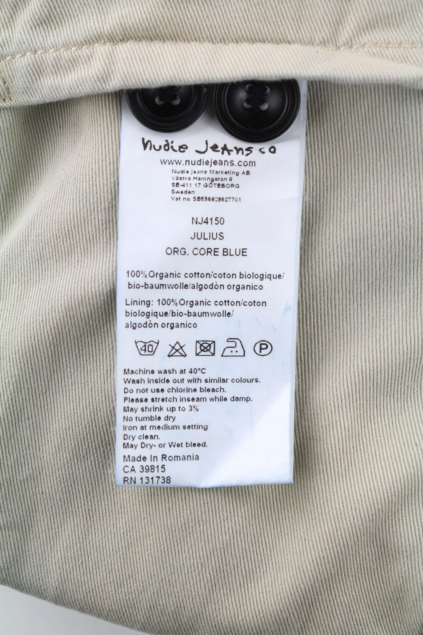 Nudie Jeans JULIUS XS Core Blue Buttoned Pockets Logo Jacket 81025 Size US XS / EU 42 / 0 - 8 Thumbnail