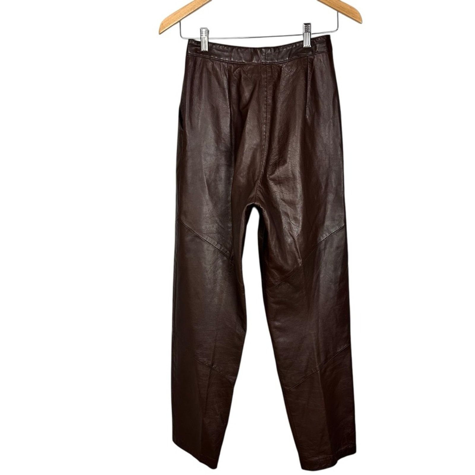 Other Madeleine Leather Brown Triple Pleated High Waist Trouser 4 Size 27" / US 4 / IT 40 - 4 Thumbnail