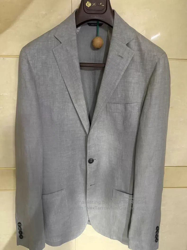 Loro Piana Loro Piana Men's Linen Unstructured Suit Jacket 100% Linen Size 50L - 1 Thumbnail