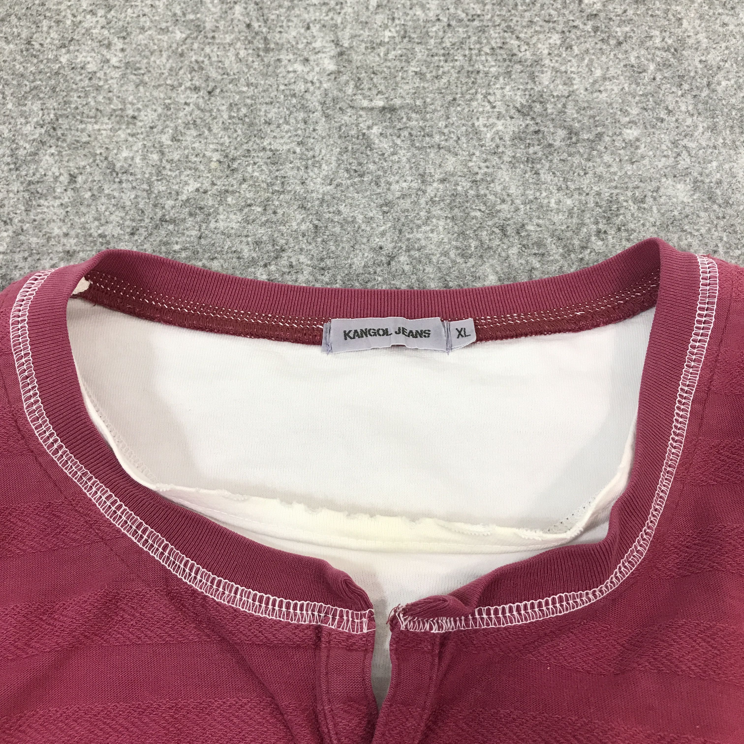 Japanese Brand × Kangol KANGOL JEANS STRIPED LOGO DESIGN DOUBLE TSHIRTS Size US XL / EU 56 / 4 - 7 Thumbnail