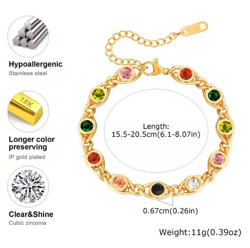 Other Colorful Bejeweled Bracelet Size ONE SIZE - 2 Thumbnail