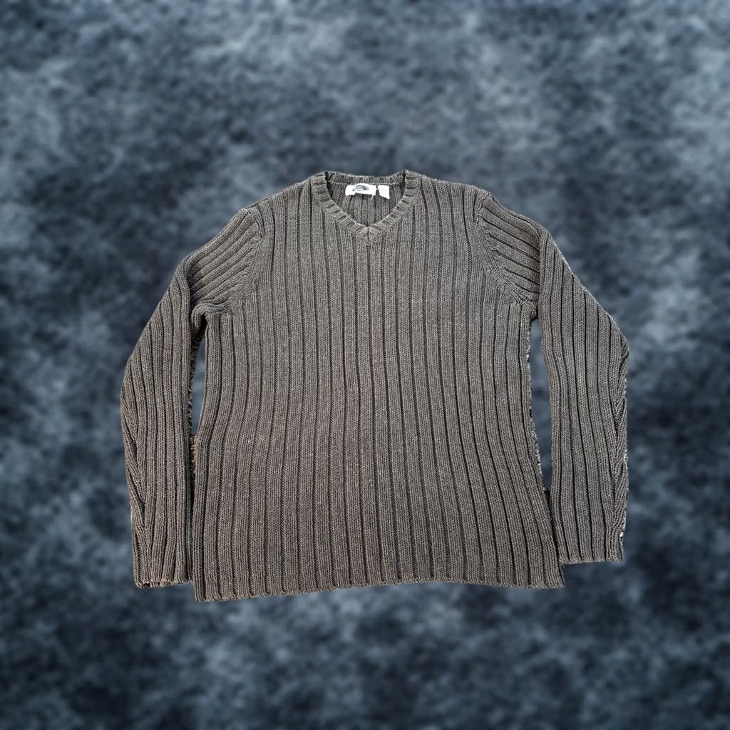 Old Navy VINTAGE Old Navy Sweater Shirt Mens L Gray V-Neck Cotton Cable Knit 90s Pullover Size US L / EU 52-54 / 3 - 1 Thumbnail