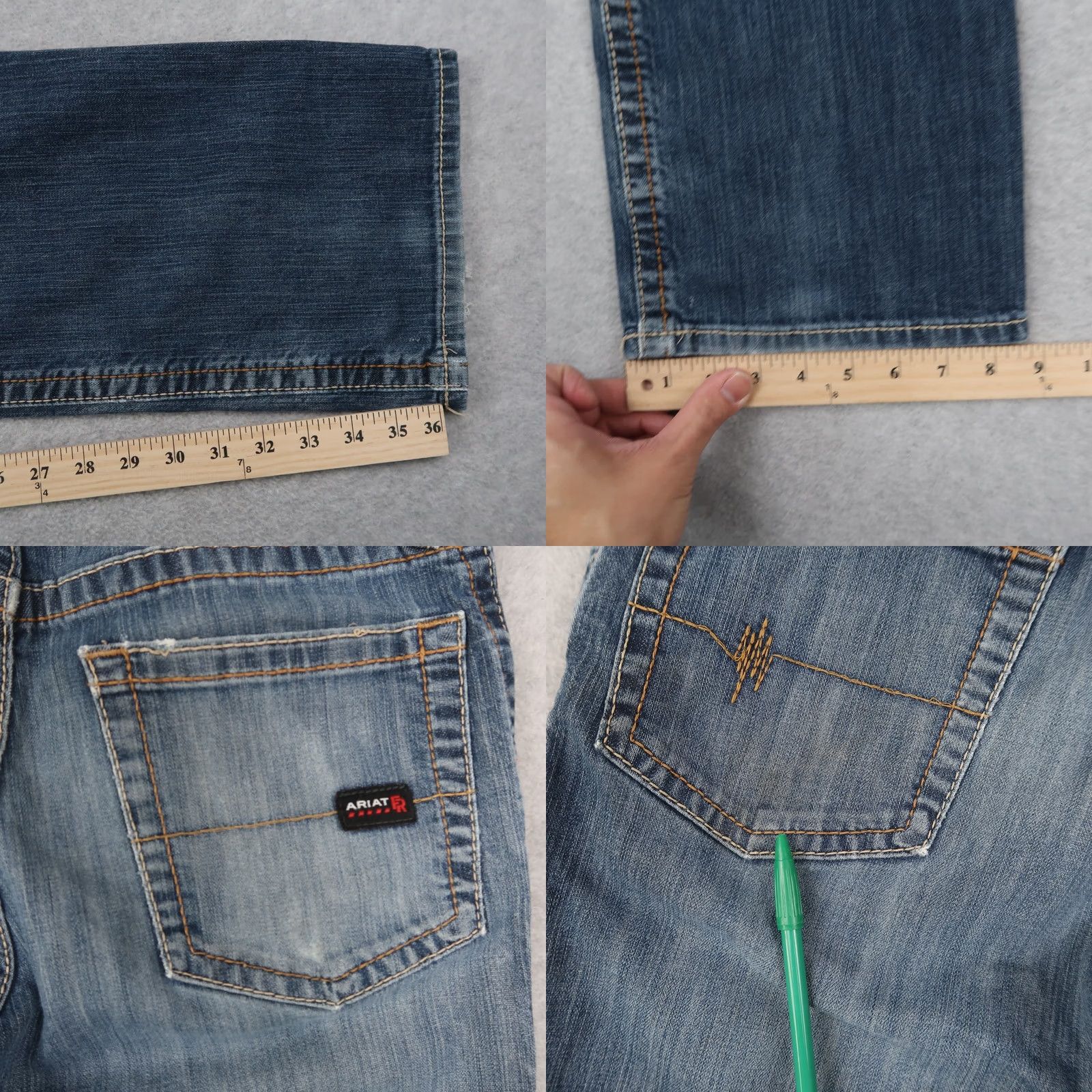 Ariat Ariat M4 Jeans Bootcut Relaxed Men's 32x38 Flame-Resistant CAT2 Blue Denim 5-Pocket USA Cowboy Jeans Mens Size US 32 / EU 48 - 9 Thumbnail