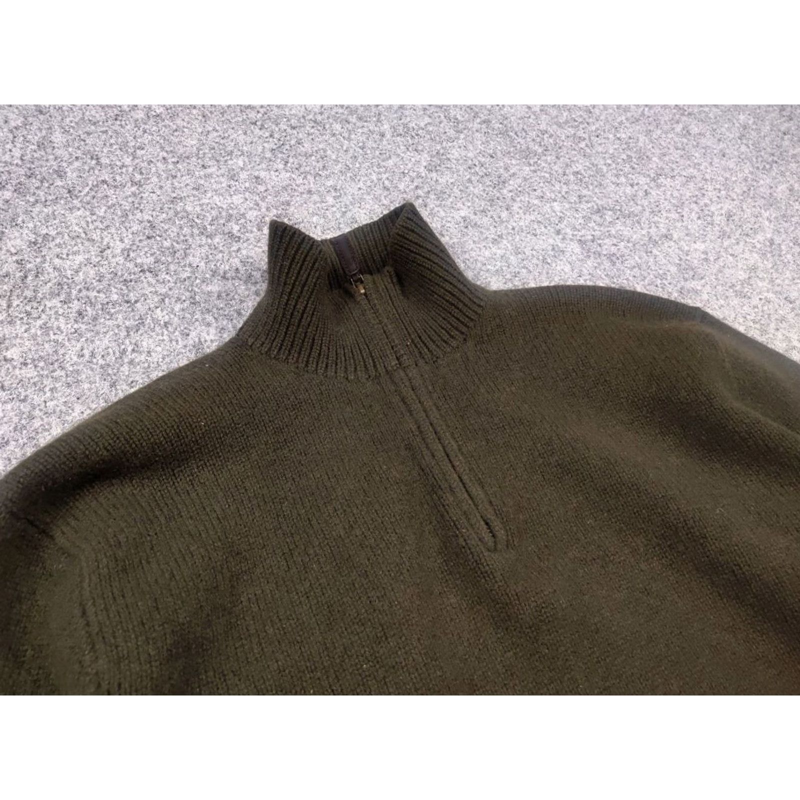 Polo Ralph Lauren VINTAGE Polo Ralph Lauren Lambswool half zip Collar Knit Dark Green Sweater Size US L / EU 52-54 / 3 - 6 Thumbnail