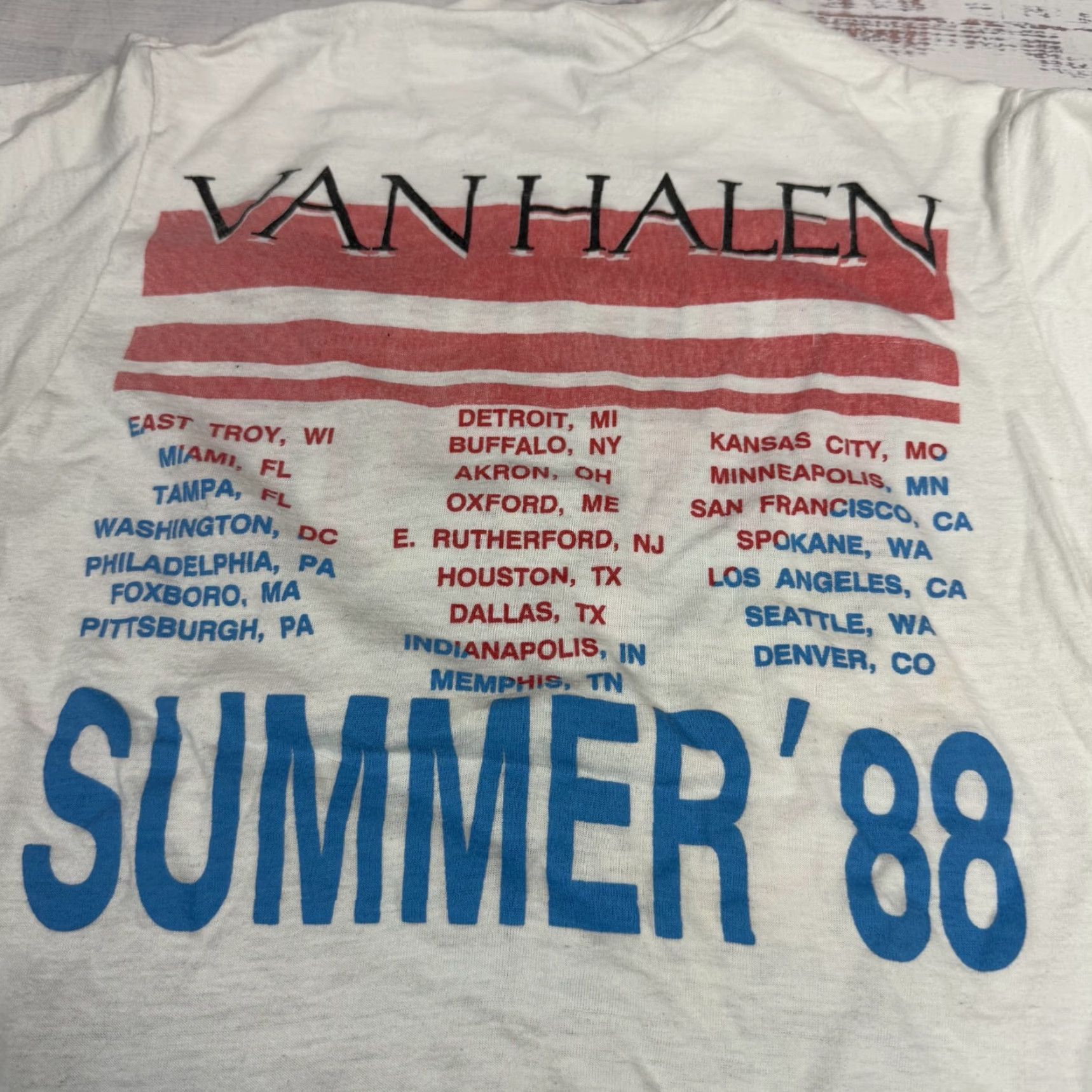 Vintage Van Halen 1988 Monsters of Rock Tour T Shirt Ape Graphics White Tag M womens XXS Size XXS / US 00 / IT 34 - 6 Thumbnail