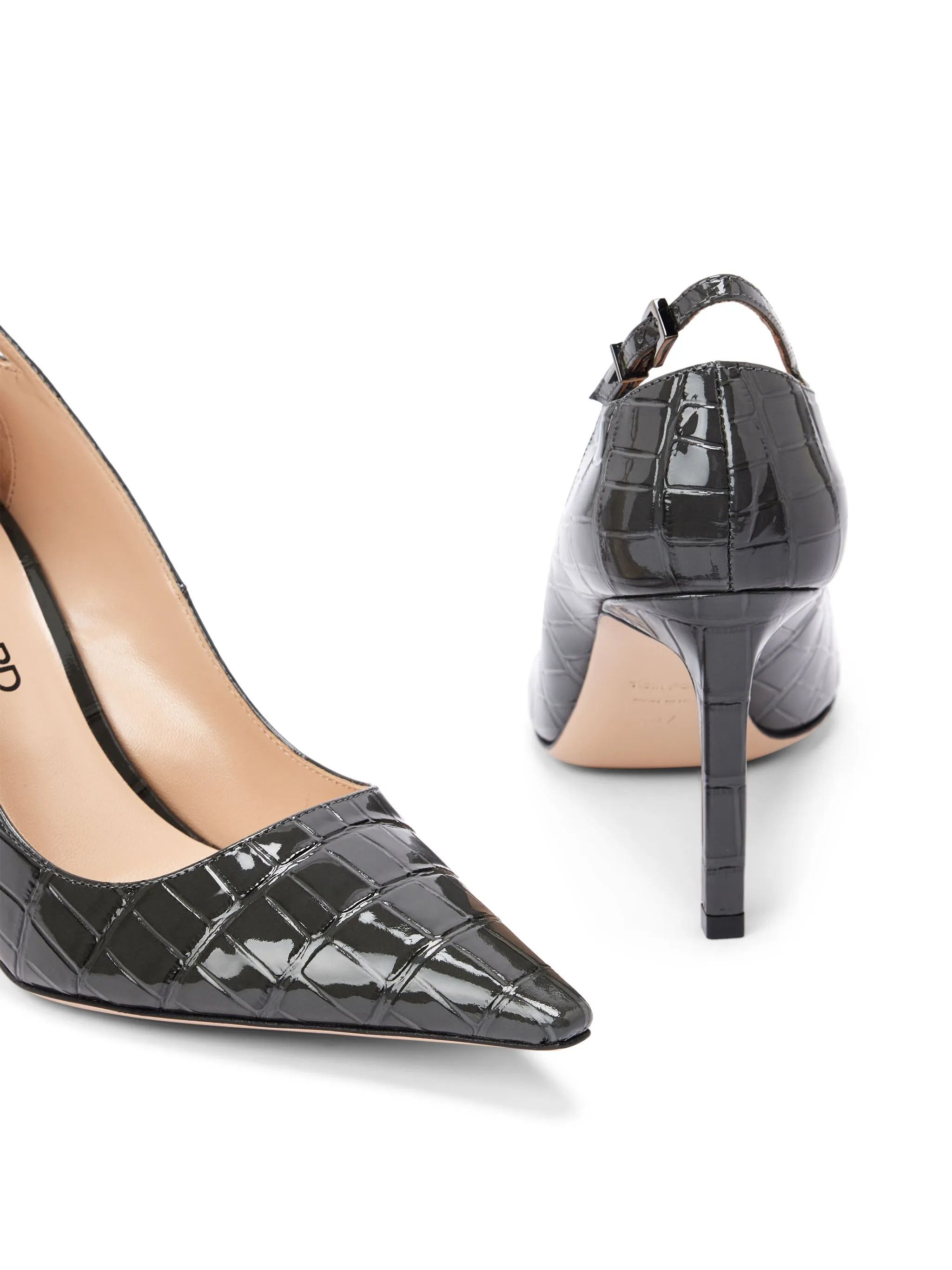 Tom Ford o1sndg0126 Angelina Croc-embossed Leather Pumps in Black Size US 8 / IT 38 - 4 Thumbnail