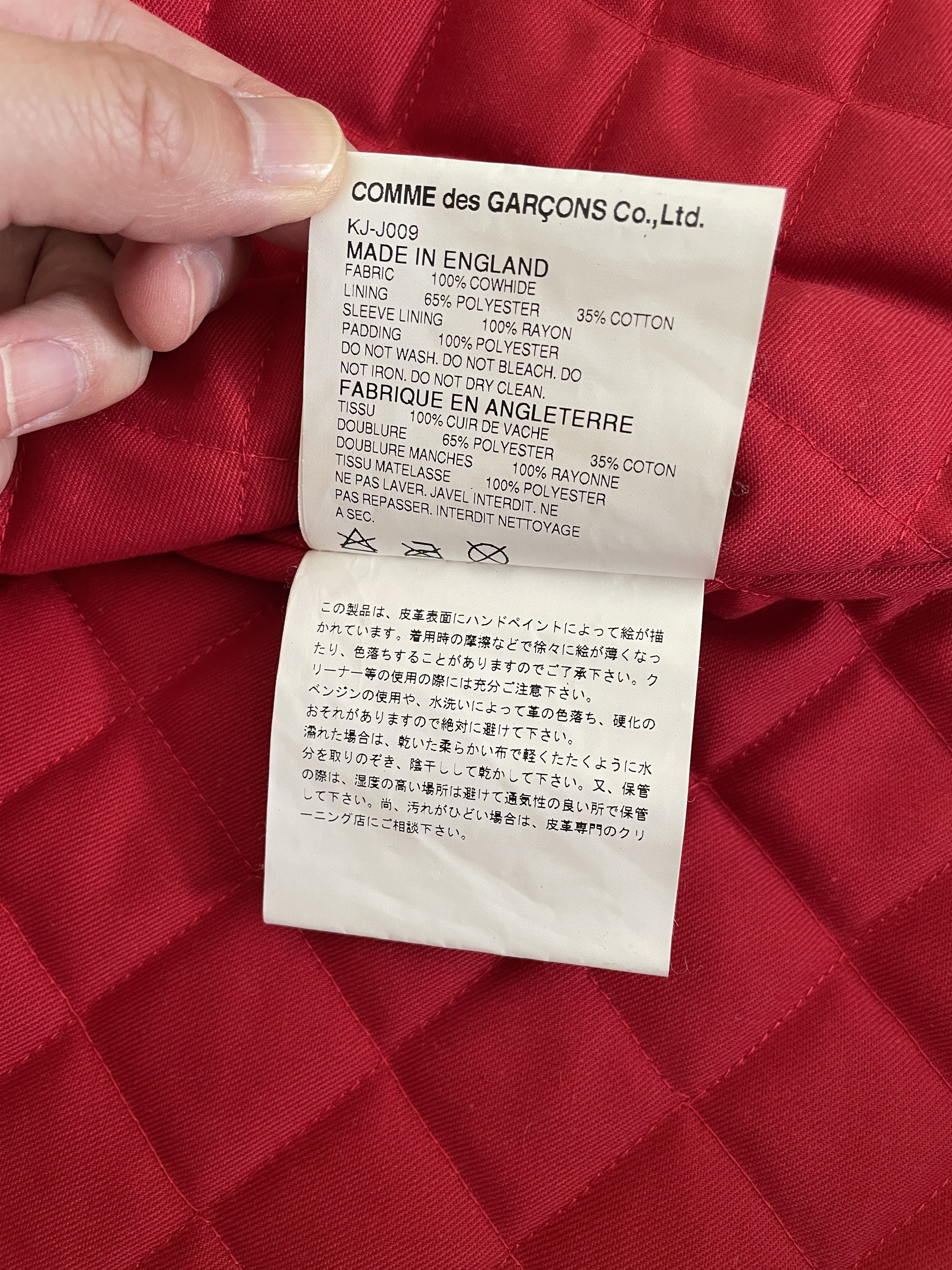 Comme des Garcons "Live Free Die Strong" Heavy Distress Leather Biker Jacket Size US S / EU 44-46 / 1 - 12 Thumbnail