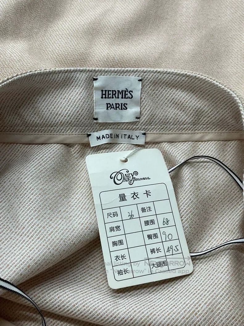 Hermes Hermes Nude pink double-breasted midi skirt Size 24" / US 00 / IT 34 - 6 Thumbnail