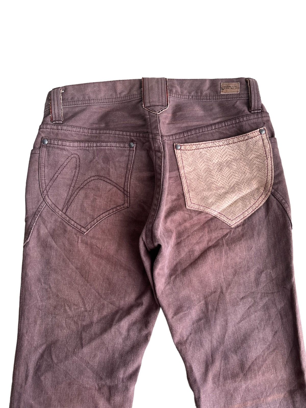 If Six Was Nine 1990s Nicole Clubs 🇯🇵 Leather Guns Pockets Flare Denim Size US 32 / EU 48 - 1 Thumbnail