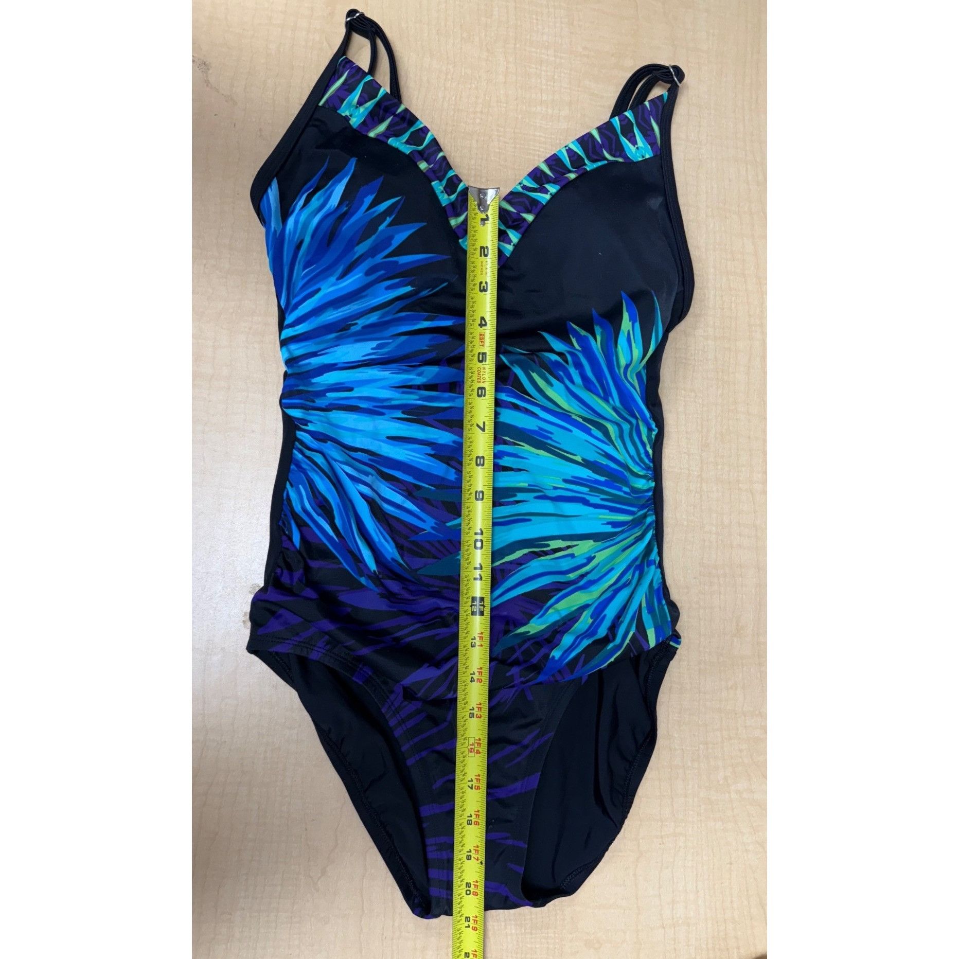 Other Aqua Green Womens Tropical Print One-Piece Swimsuit Adjustab Size ONE SIZE - 8 Thumbnail