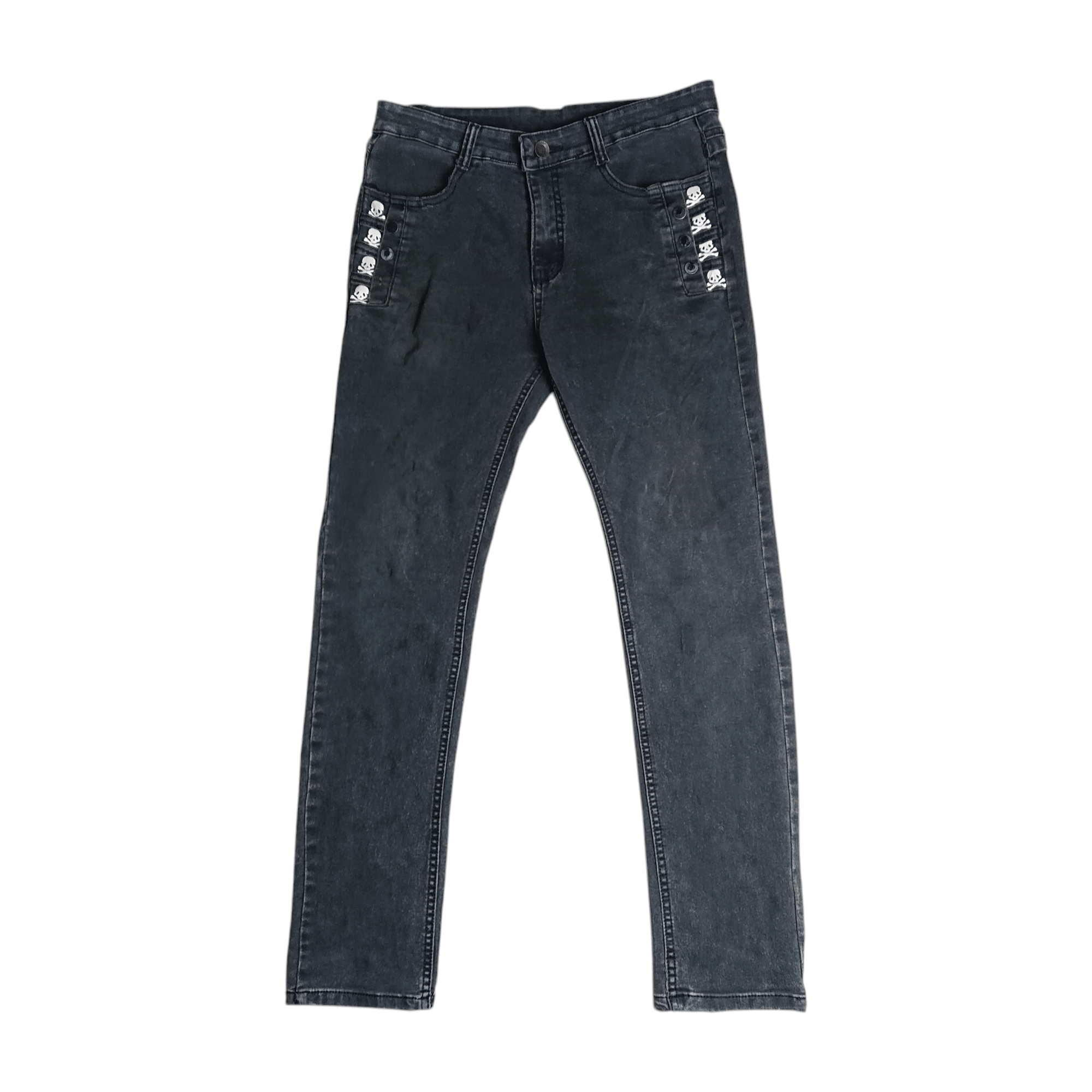Japanese Brand × Vintage Xinyu Stretch Skull Jeans Size US 33 - 1 Thumbnail