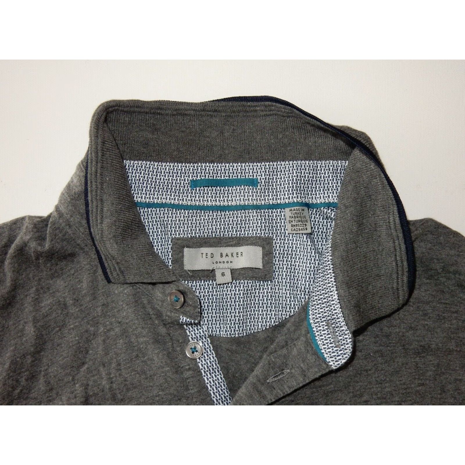 Ted Baker VINTAGE Ted Baker Men's Polo Shirt Long Sleeve Size 2XL Gray Cotton Size US XXL / EU 58 / 5 - 3 Thumbnail