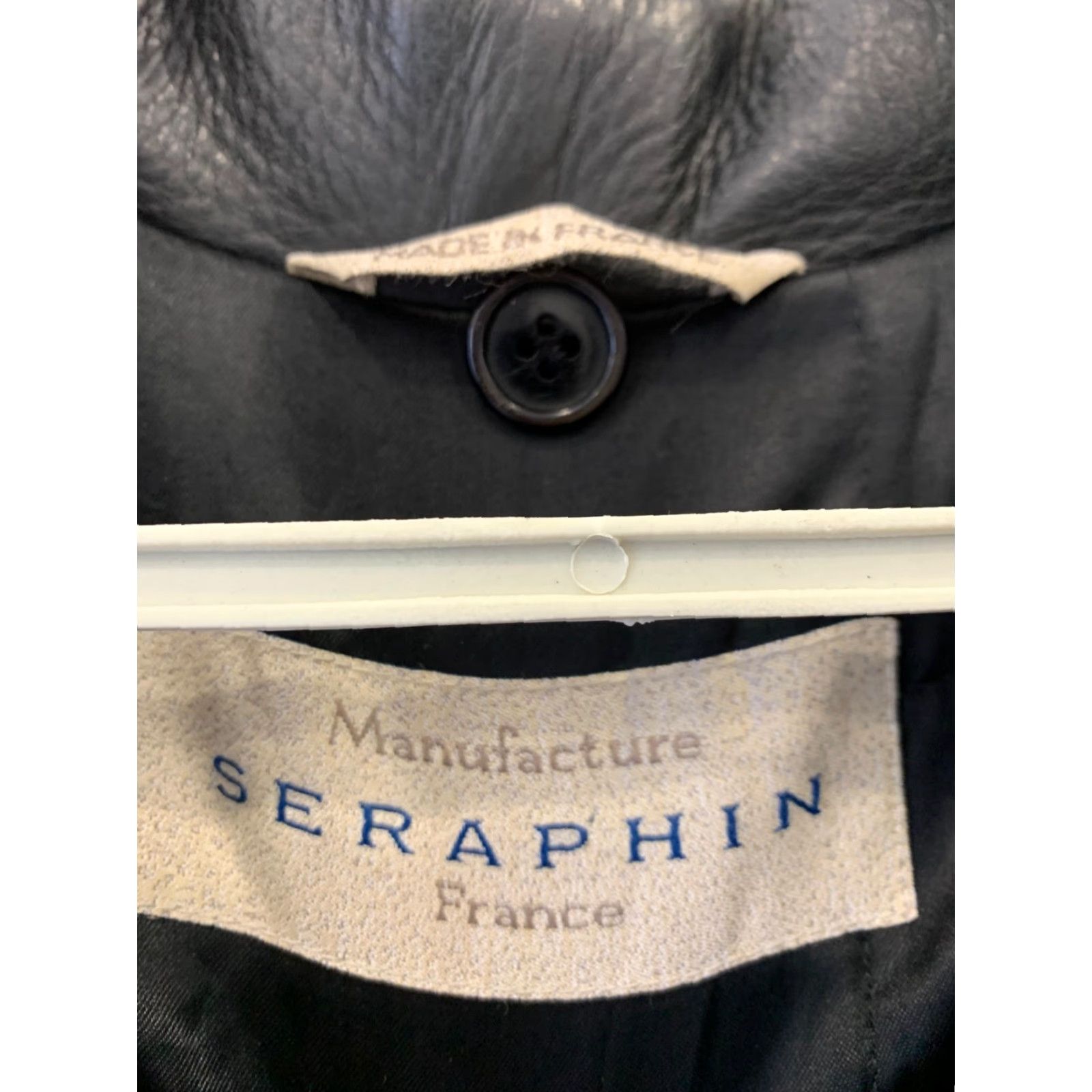 Vintage VINTAGE Seraphin Paris Leather Jacket Men’s XL Oversized Black Leather Coat - Classic Zip Front, Made in France Size US XL / EU 56 / 4 - 3 Thumbnail