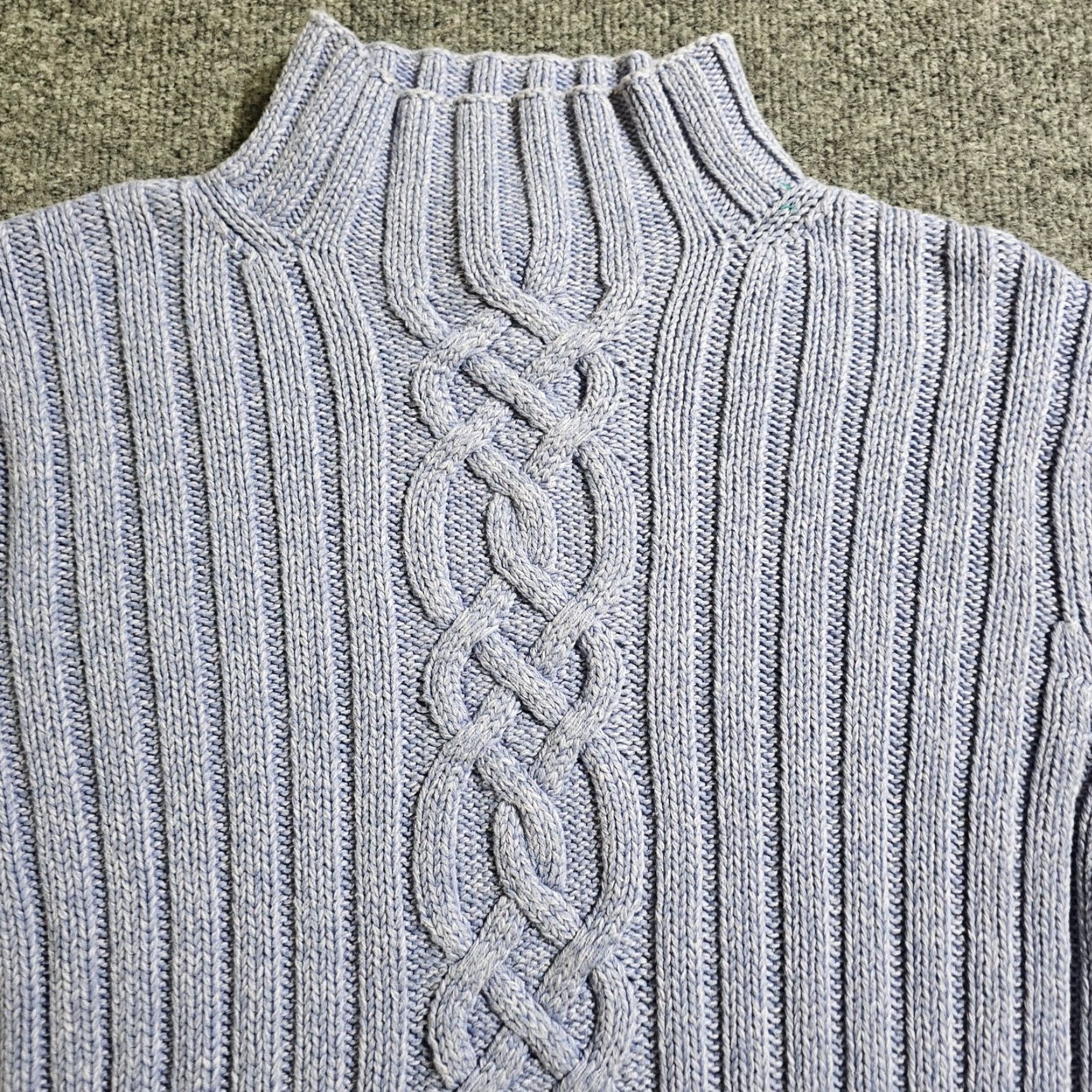 Vintage LL Bean Sweater Women Large Blue Ribbed Cable Knit Long Sleeve Pullover Career Casual Winter Naughty? Size L / US 10 / IT 46 - 2 Thumbnail