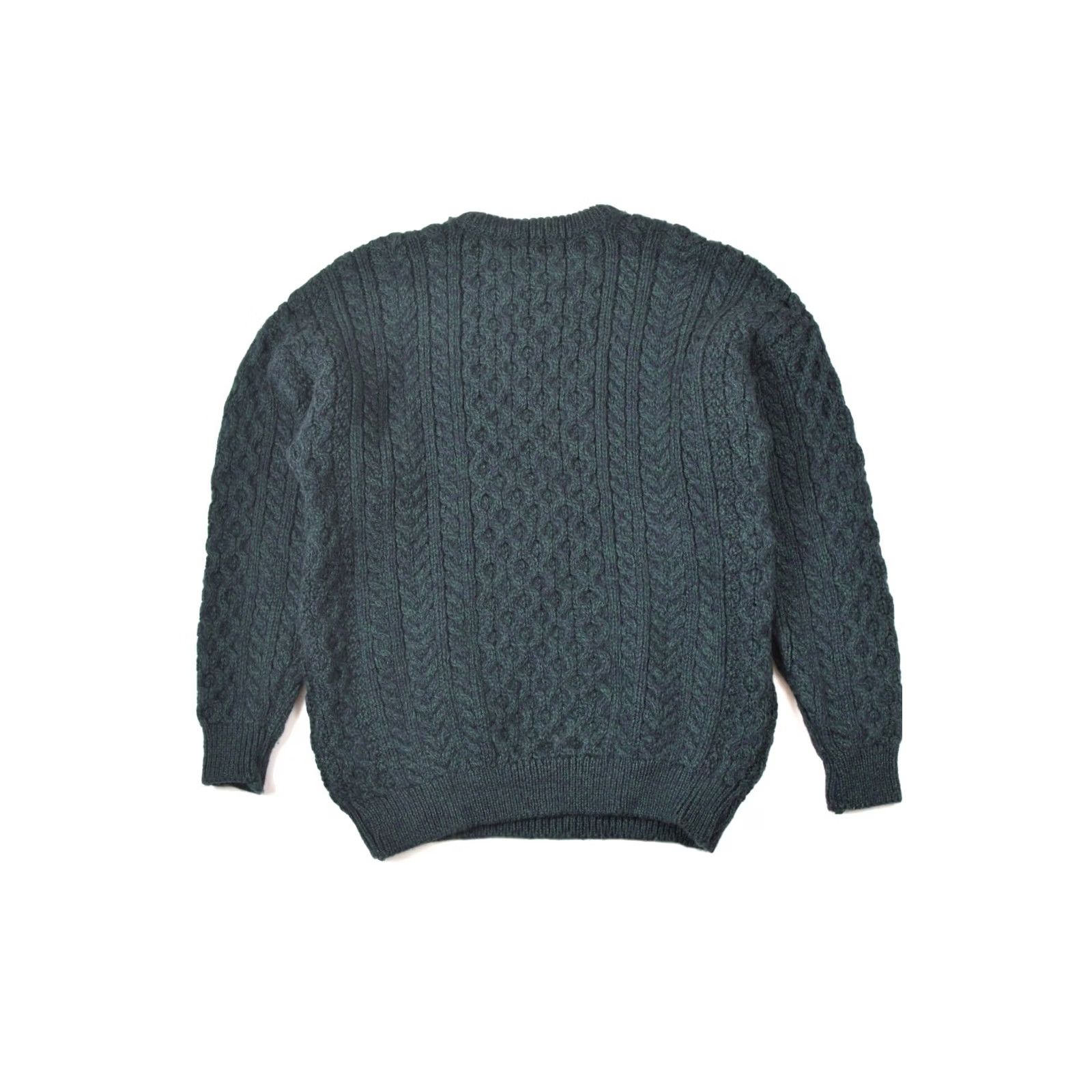 Vintage It's Traditional Tis Irish Cable Knit Green Wool Sweater L Mens Pullover, Size L, Green, Pure New Wool, Vintage-Style Cable Knit, 100% Wool Size US L / EU 52-54 / 3 - 5 Thumbnail