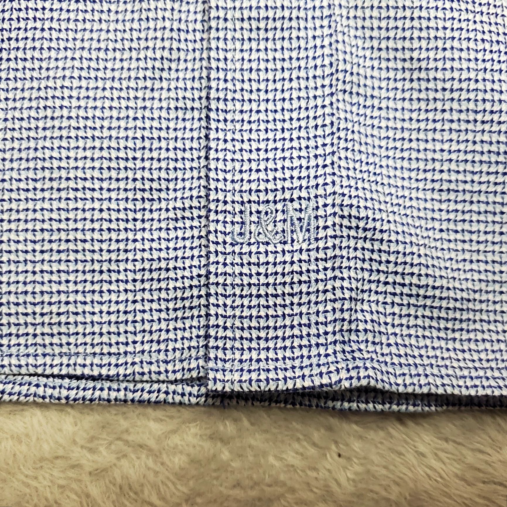 Johnston & Murphy Johnston & Murphy Shirt Mens Large Blue Geometric Long Sleeve Cotton Button-Up Size US L / EU 52-54 / 3 - 3 Thumbnail