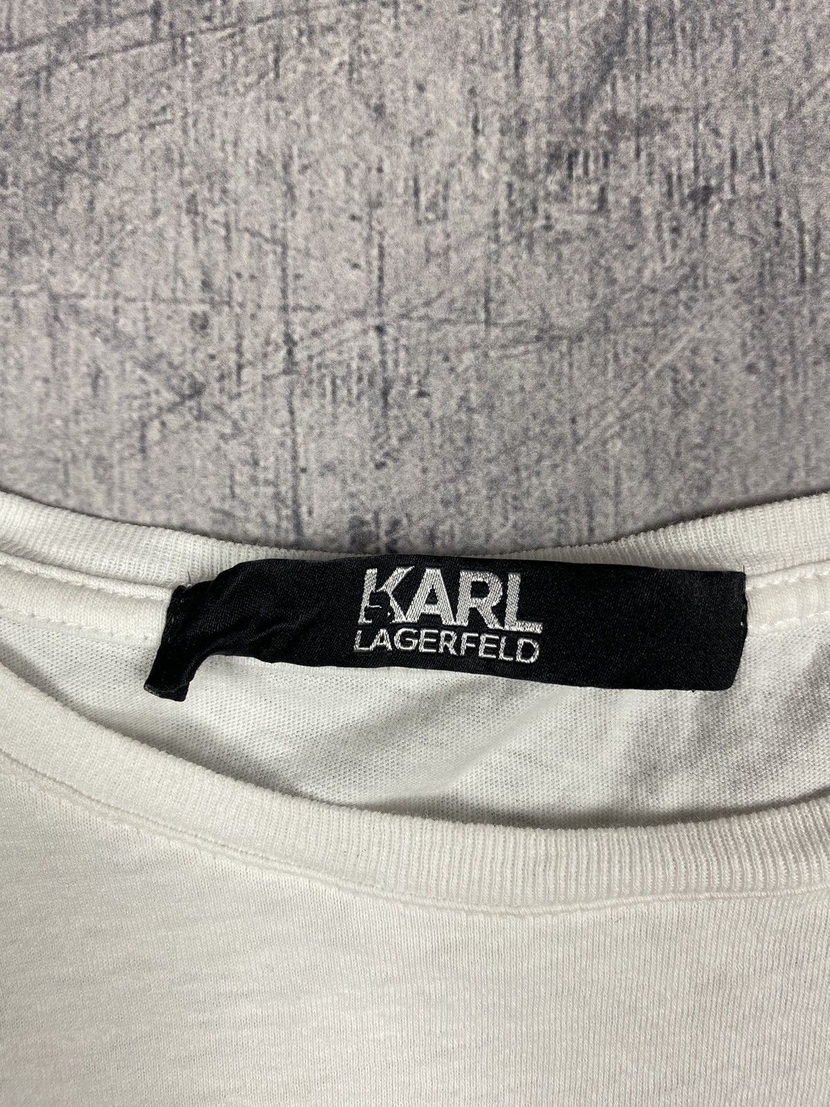 Designer × Karl Lagerfeld Karl Lagerfeld Luxury Designer Big Logo Tee T Shirt Size M / US 6-8 / IT 42-44 - 9 Thumbnail