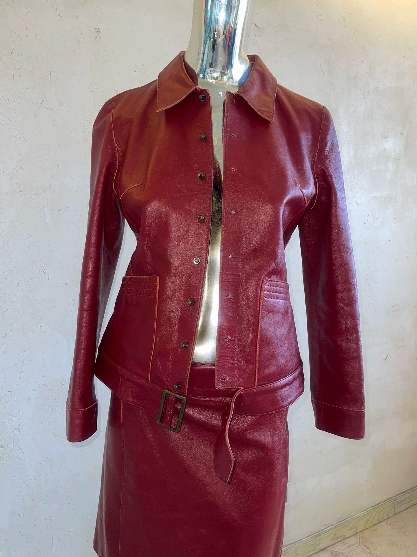 Jean Paul Gaultier JPG Femme Fatale Vintage Leather Skirt Suit Size 40 Size S / US 4 / IT 40 - 3 Thumbnail