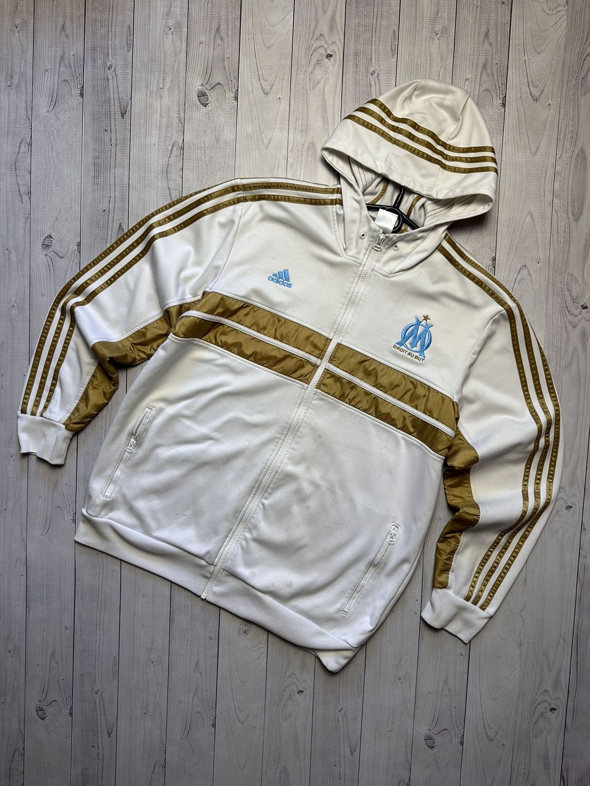 Adidas × Vintage Vintage adidas Olympic Marseille zip hoodie size XL Size US XL / EU 56 / 4 - 1 Thumbnail