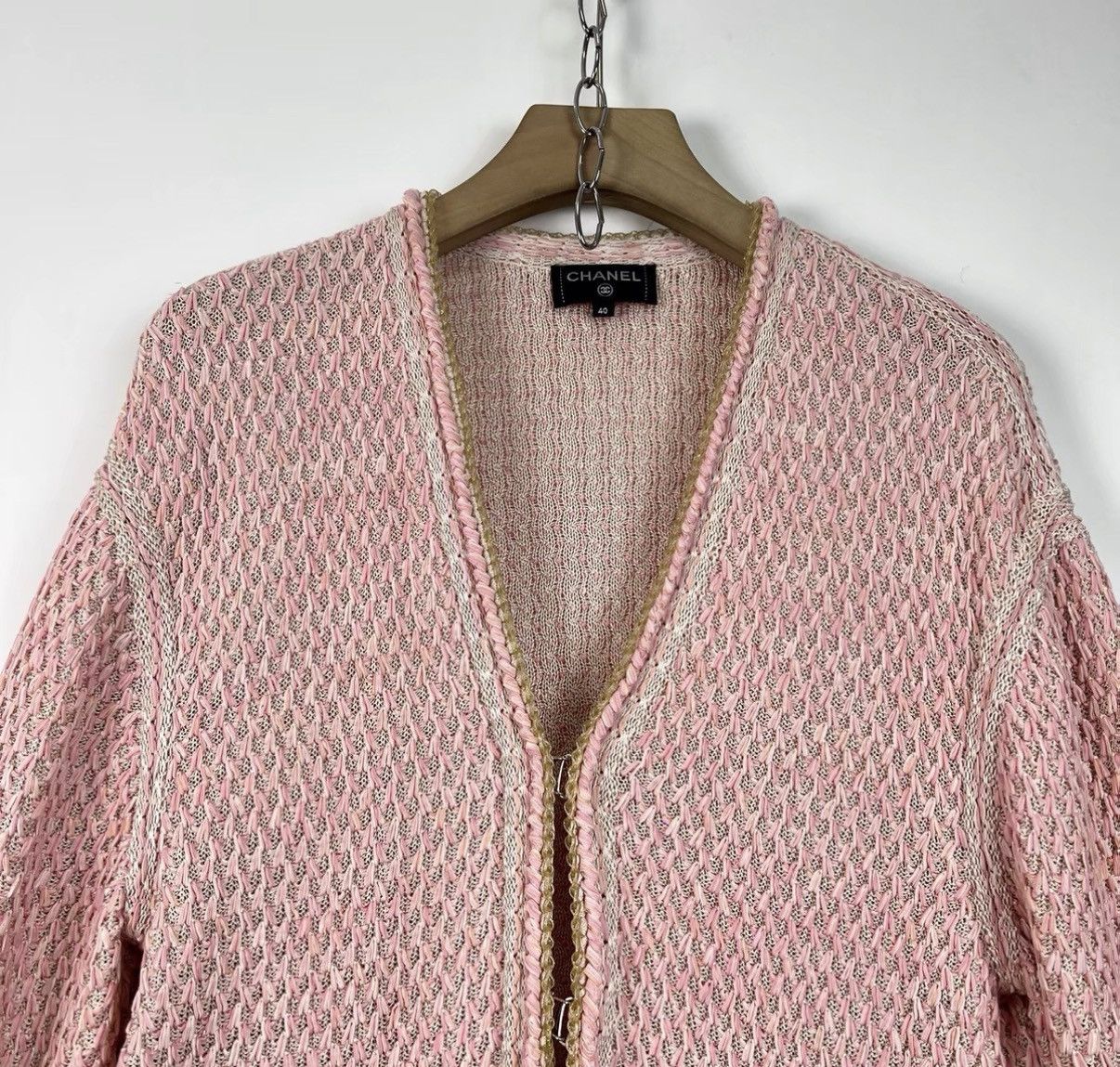 Chanel Chanel Cherry Blossom Pink Knit Cardigan Coat K12 Size S / US 4 / IT 40 - 3 Thumbnail