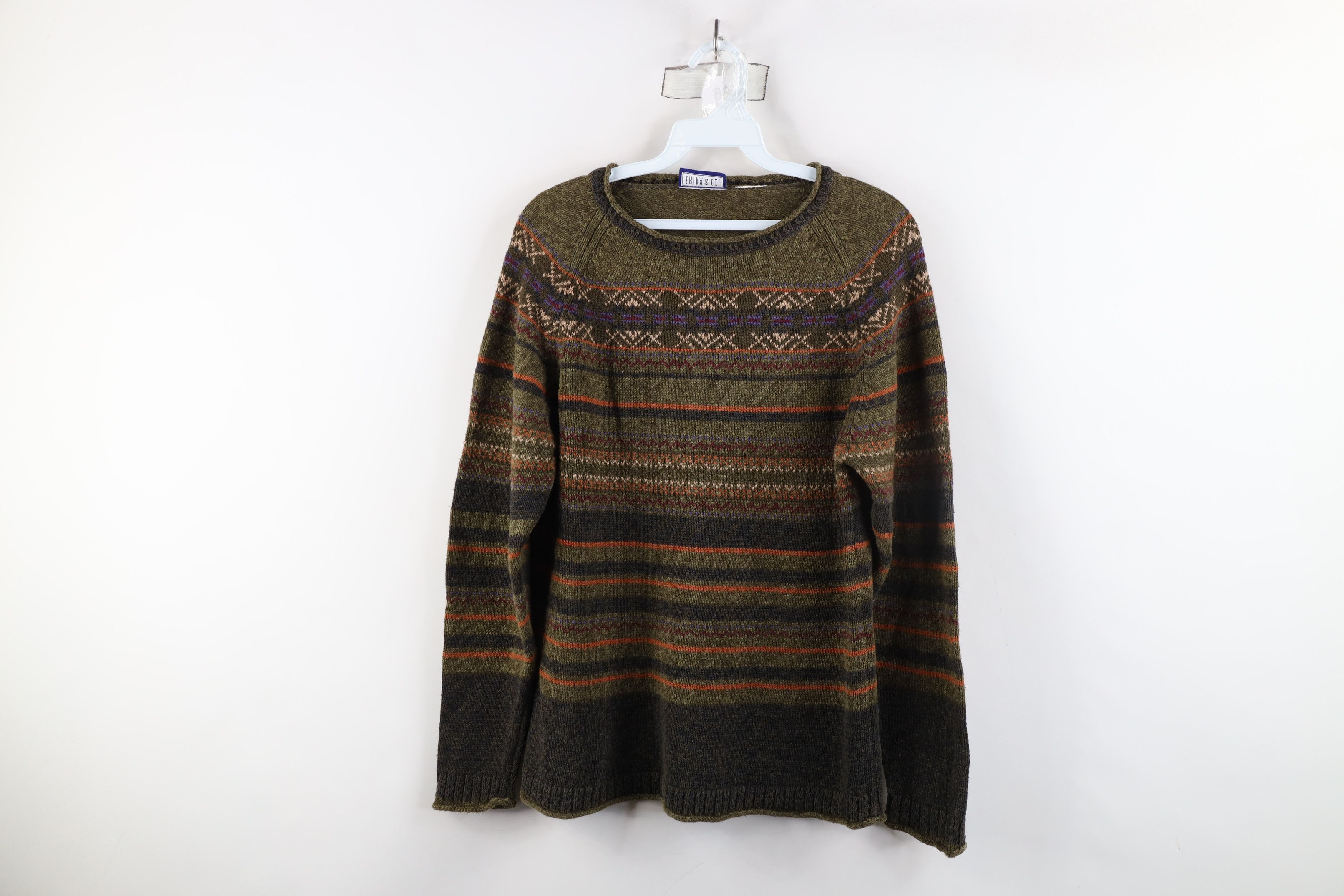 Vintage Vintage 90s Streetwear Rainbow Fair Isle Marled Knit Sweater Size M / US 6-8 / IT 42-44 - 1 Thumbnail
