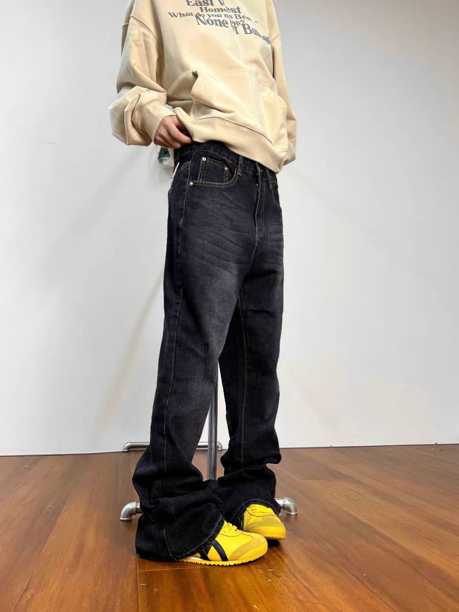Japanese Brand × Jean Washed loose fit straight leg micro flare jeans Size US 34 / EU 50 - 1 Thumbnail
