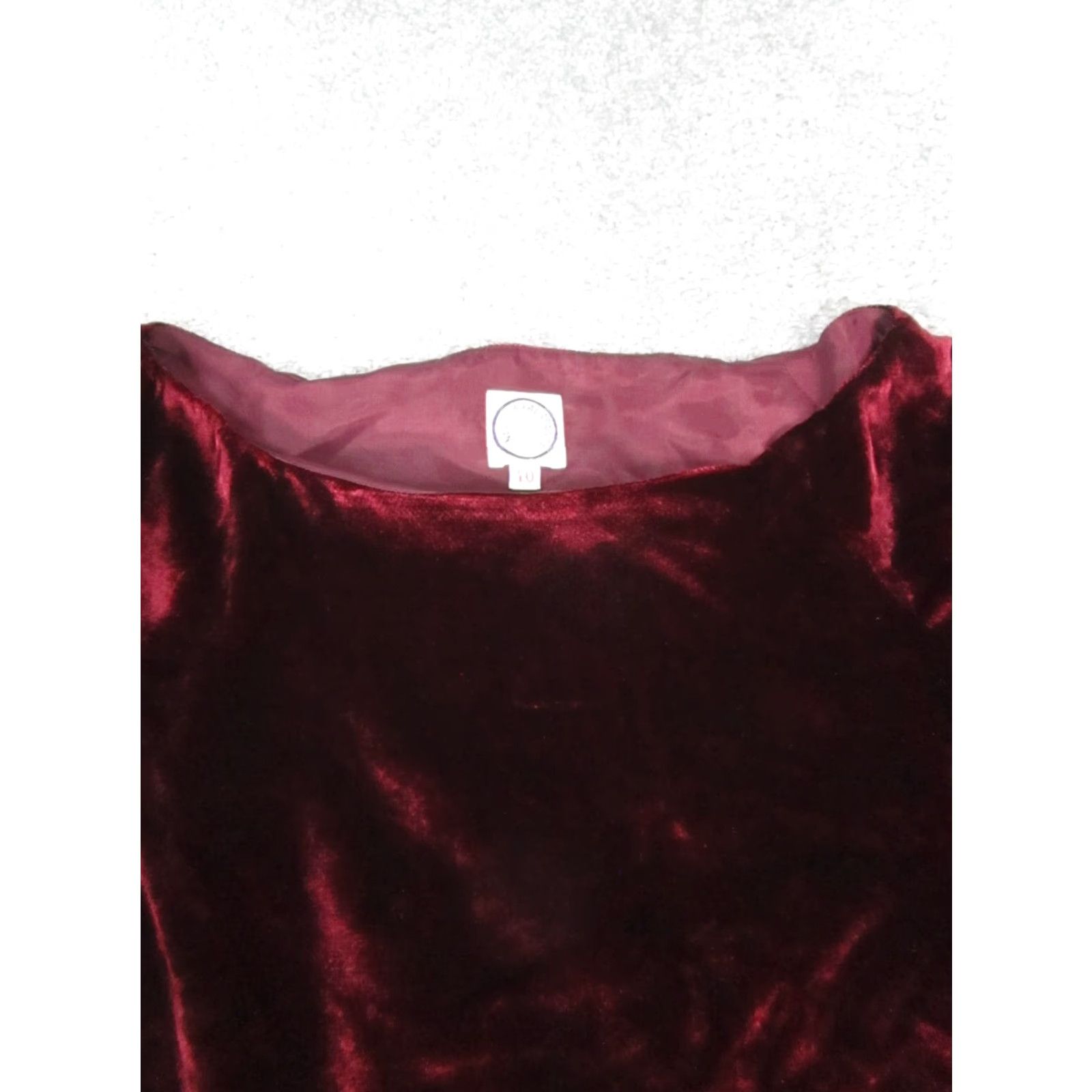 Vintage Ines De La Fressange Womens Sweater L Red Velvet Pullover Solid Size L / US 10 / IT 46 - 2 Thumbnail