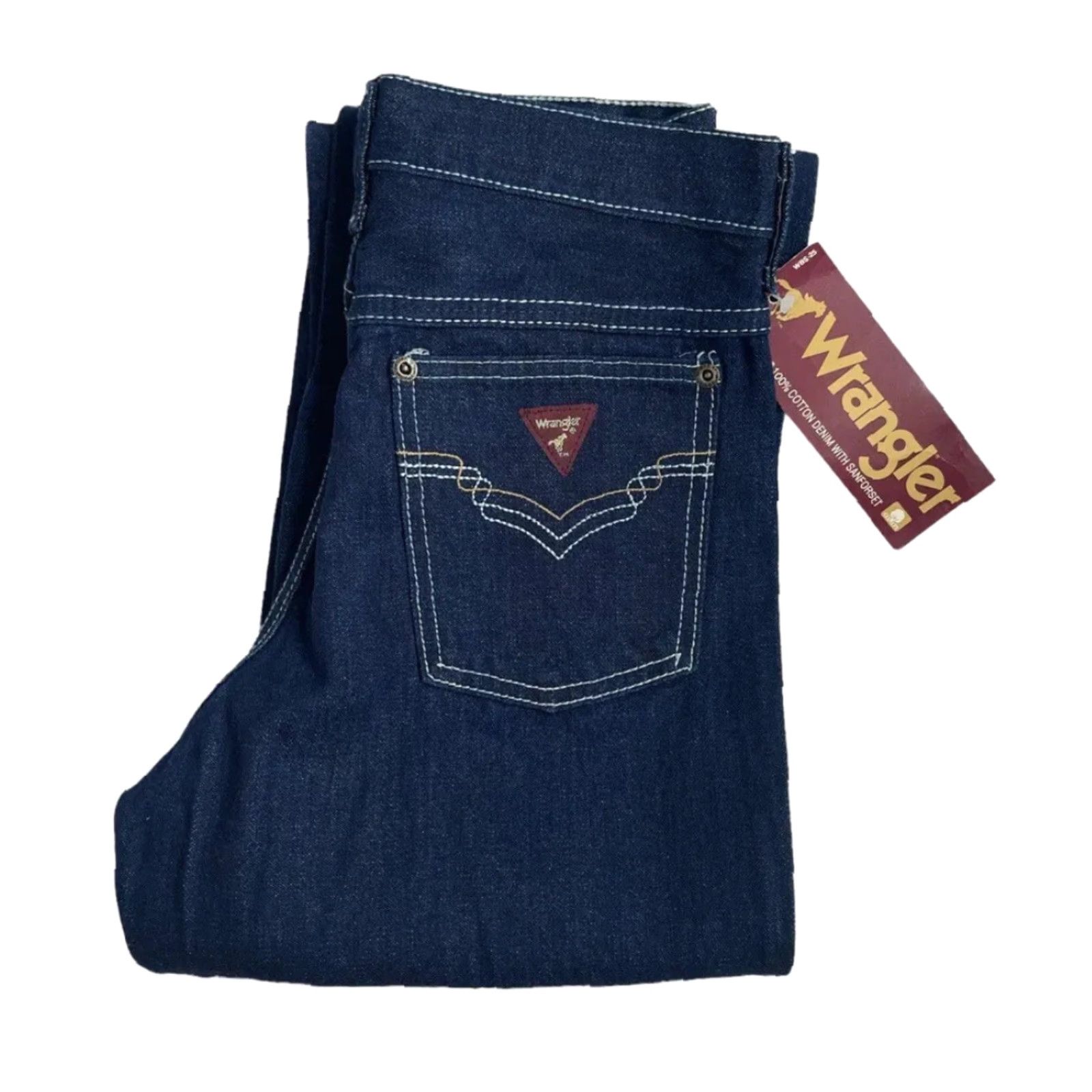 Wrangler VINTAGE Wrangler Jeans Straight Navy 29x32 Deadstock NWT USA Belt Loops Men Jeans 80s Vintage Style Size US 29 - 2 Thumbnail