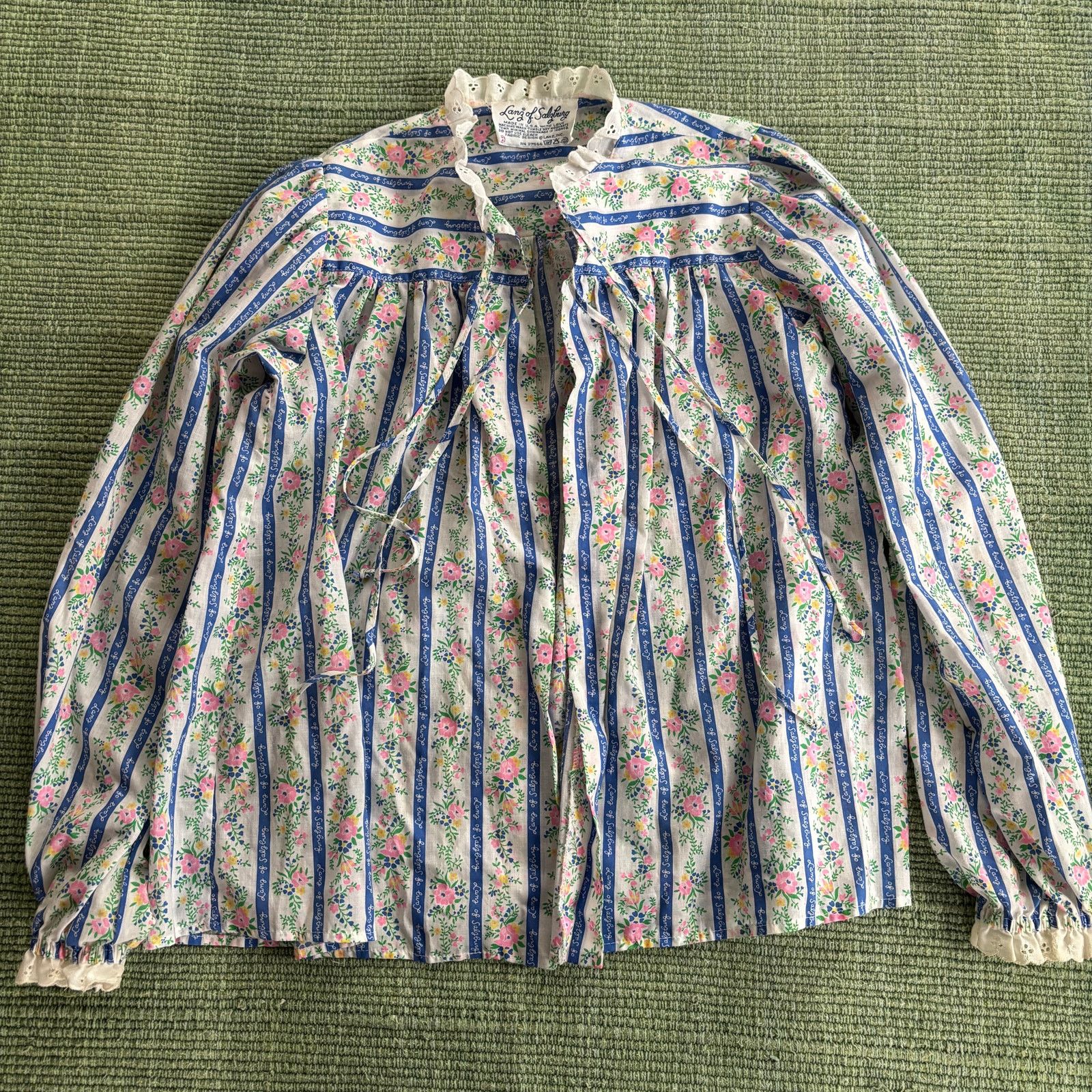 Vintage Vintage 70s Lanz of Salzburg frilly patterned long sleeve Size US M / EU 48-50 / 2 - 1 Thumbnail